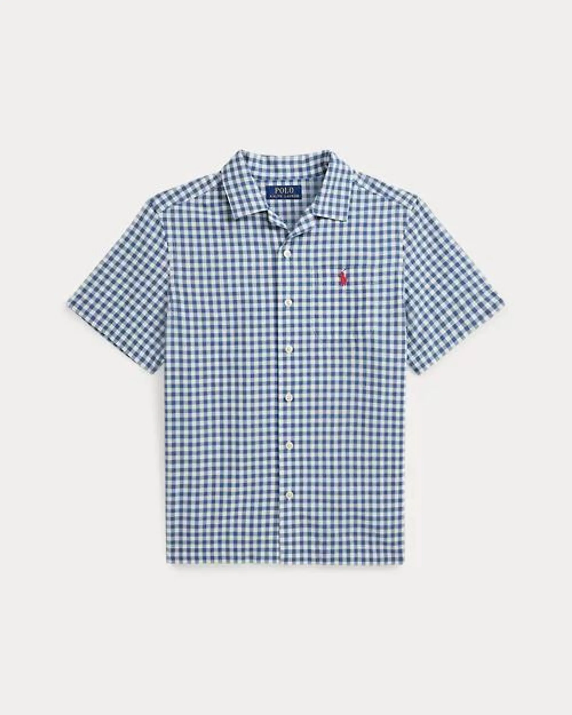 Gingham Cotton Madras Camp Shirt