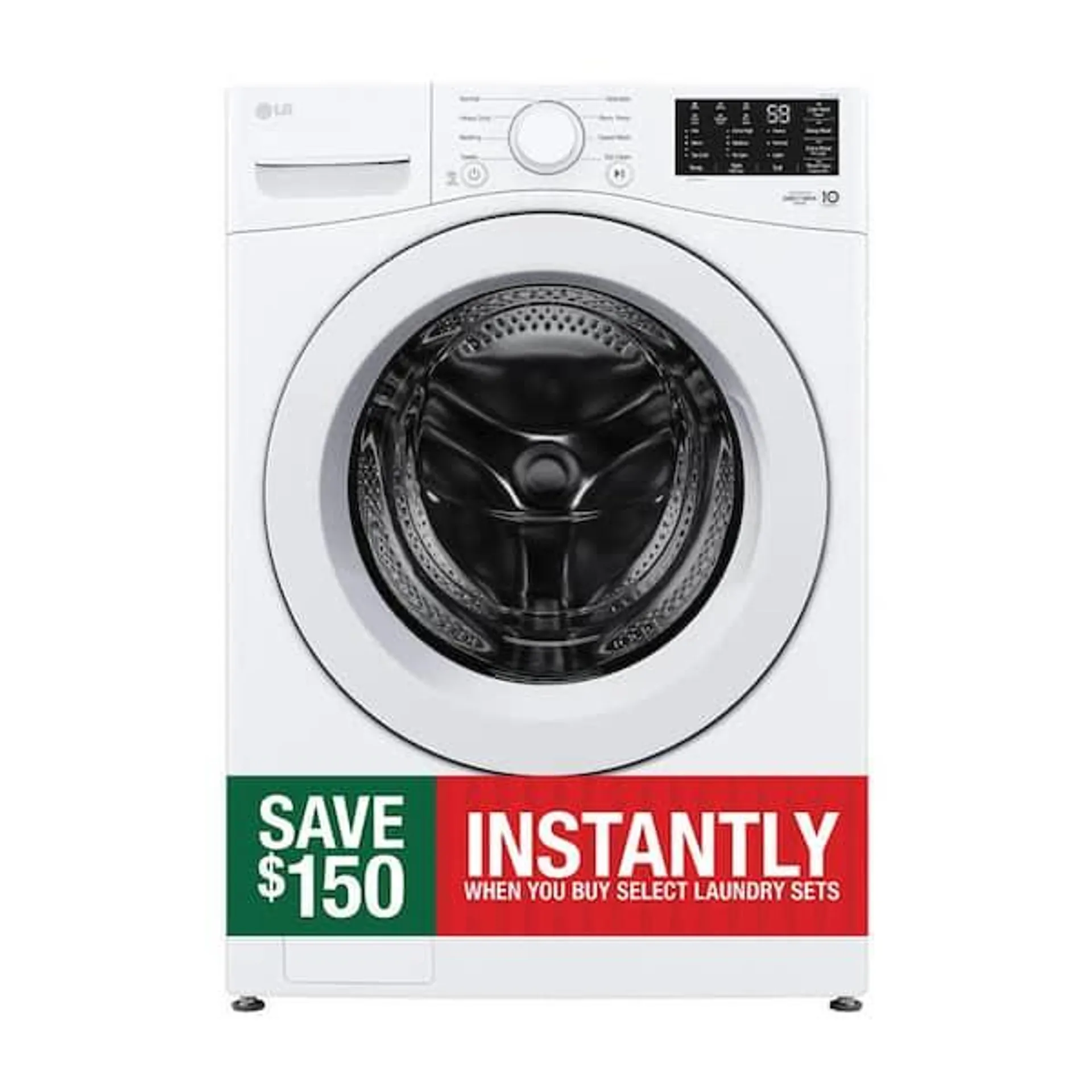 5.0 cu. ft. Stackable Front Load Washer in White with 6 Motion Cleaning Technology