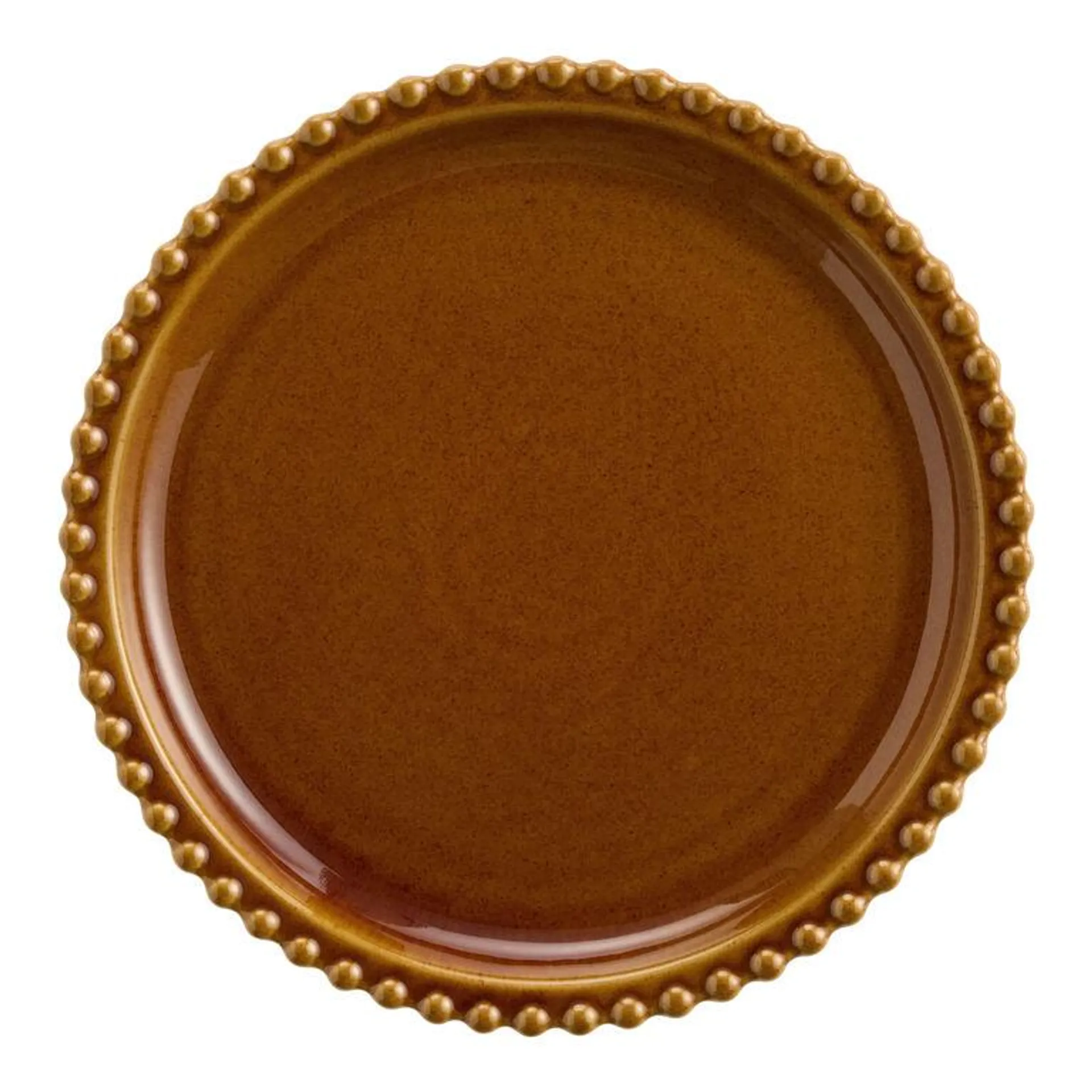 Bobbi Amber Reactive Glaze Beaded Dinner Plate