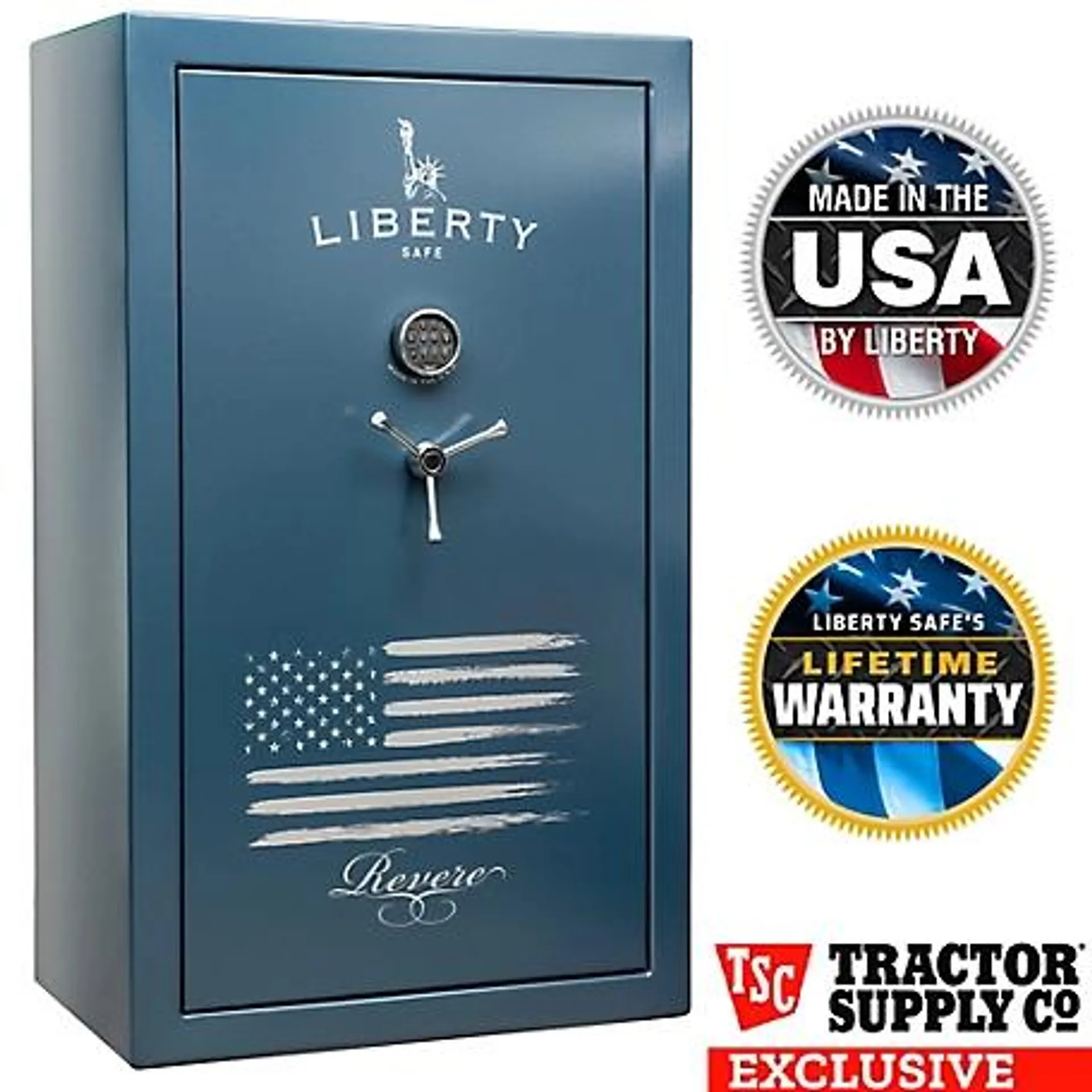 Liberty Safe Revere 52 Long Gun E-Lock, 60 Min Gun Safe, Blue