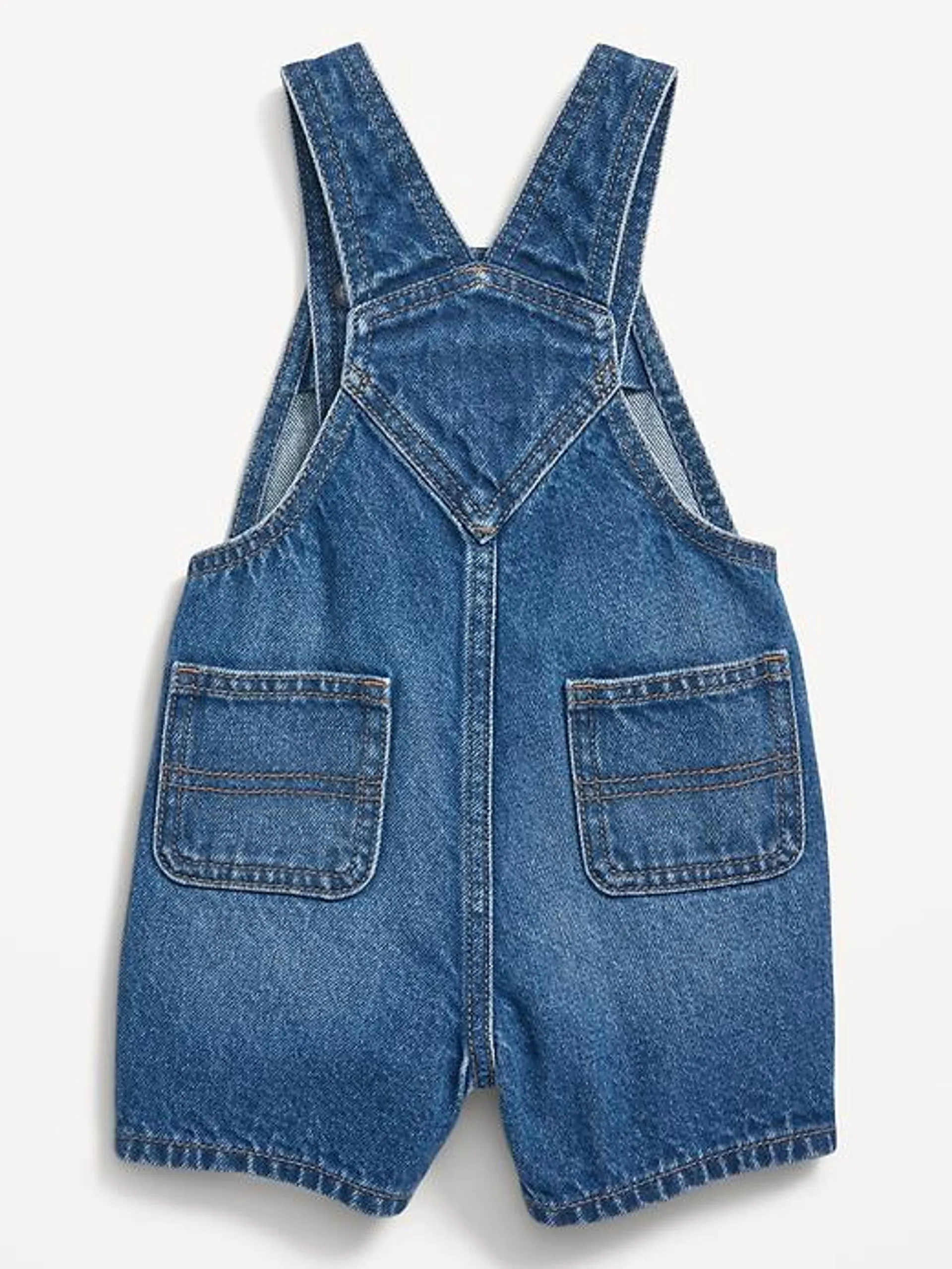 Unisex Slouchy Straight Jean Shortalls for Baby