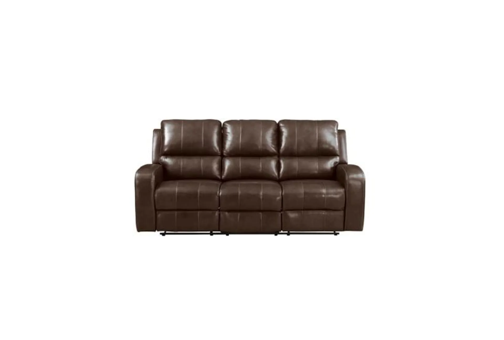 Linton Dark Brown Leather Manual Reclining Sofa