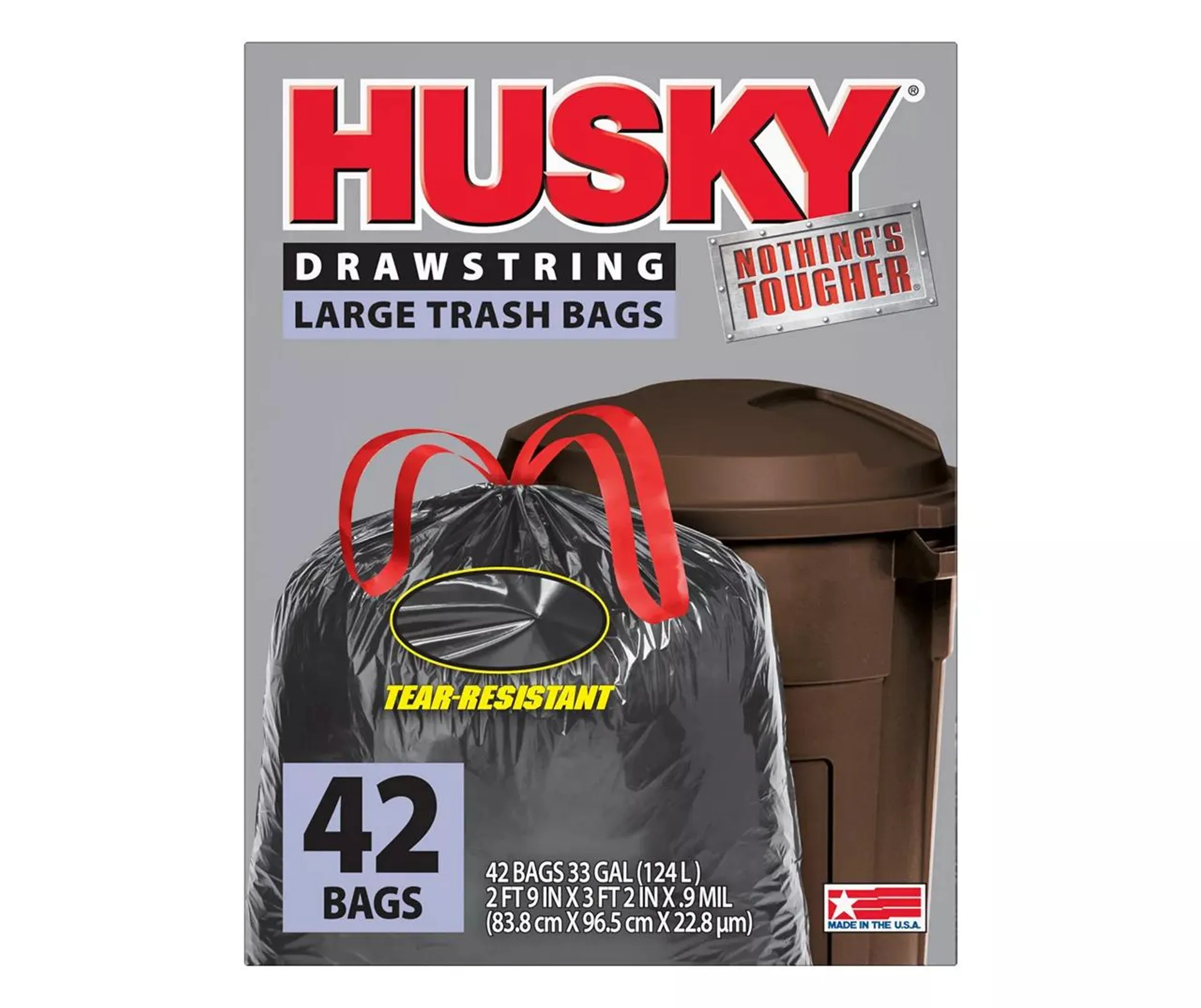 33-Gallon Drawstring Trash Bags, 42-Count