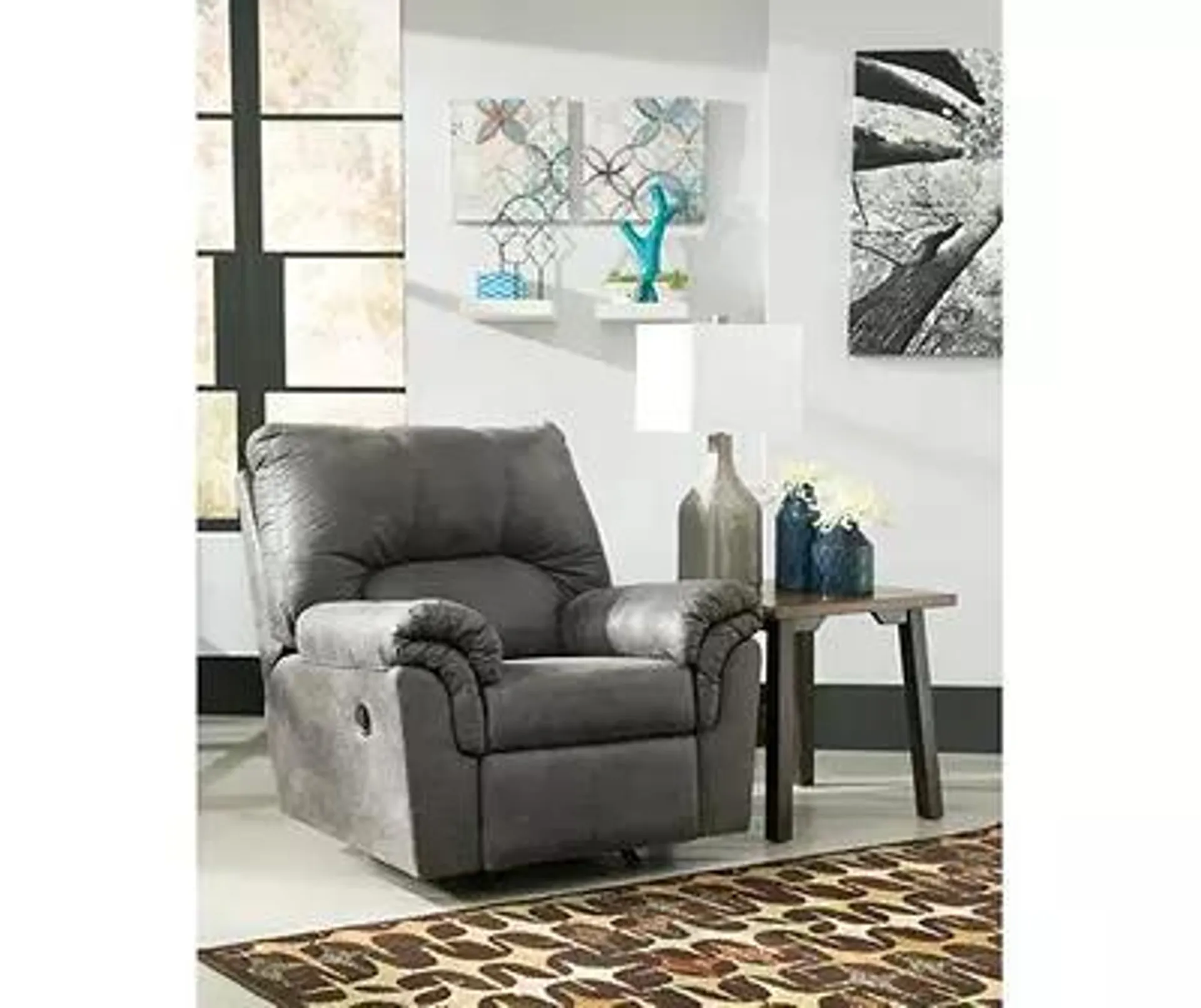 Bladen Slate Faux Leather Rocker Recliner