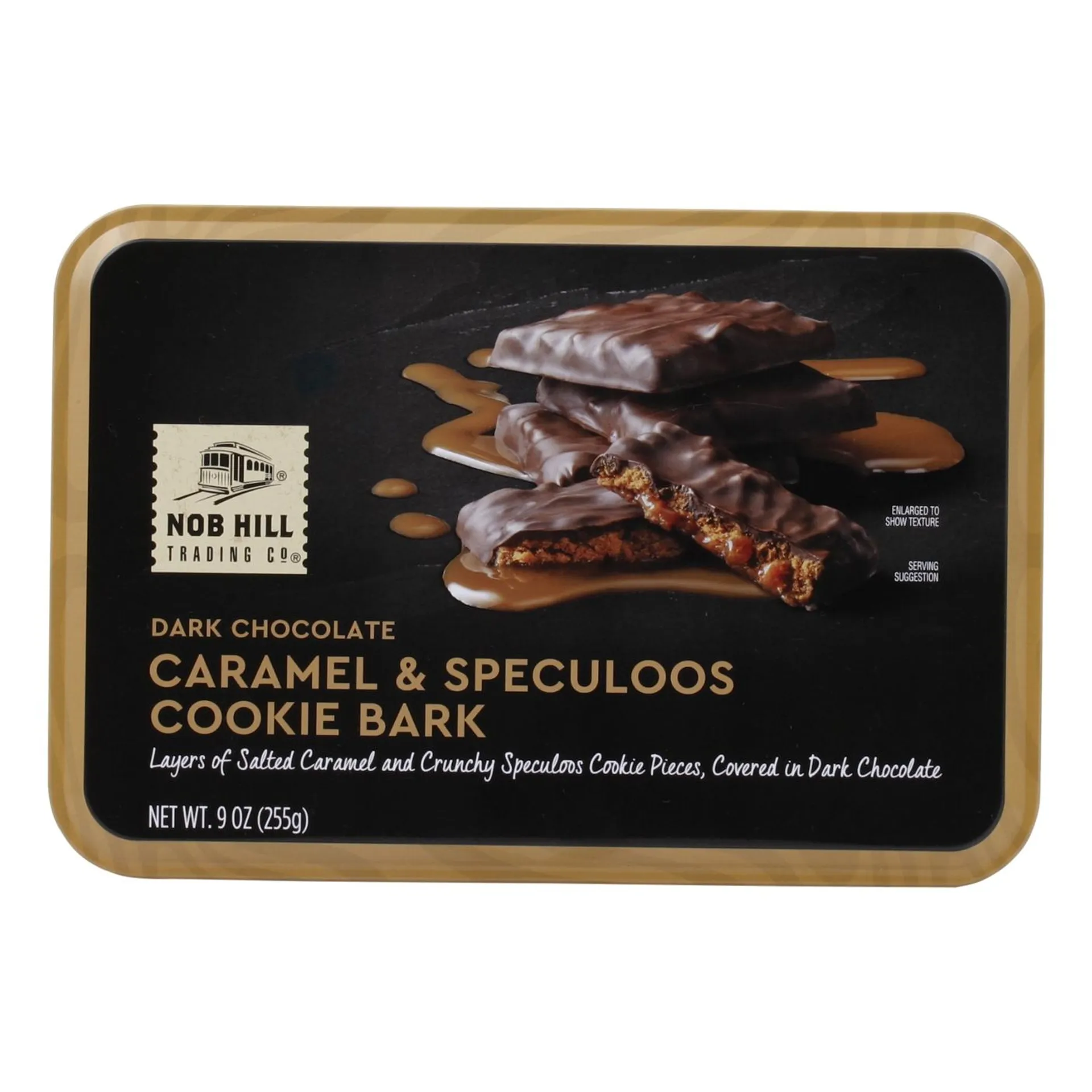 Nob Hill Trading Co. Caramel & Speculoos Cookie Bark, Dark Chocolate