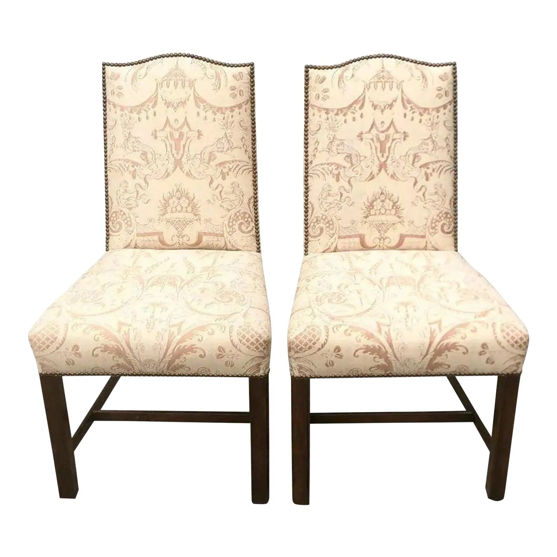 Pair of Antique Fortuny Mazzarino Monkey Chinese Chippendale Chairs