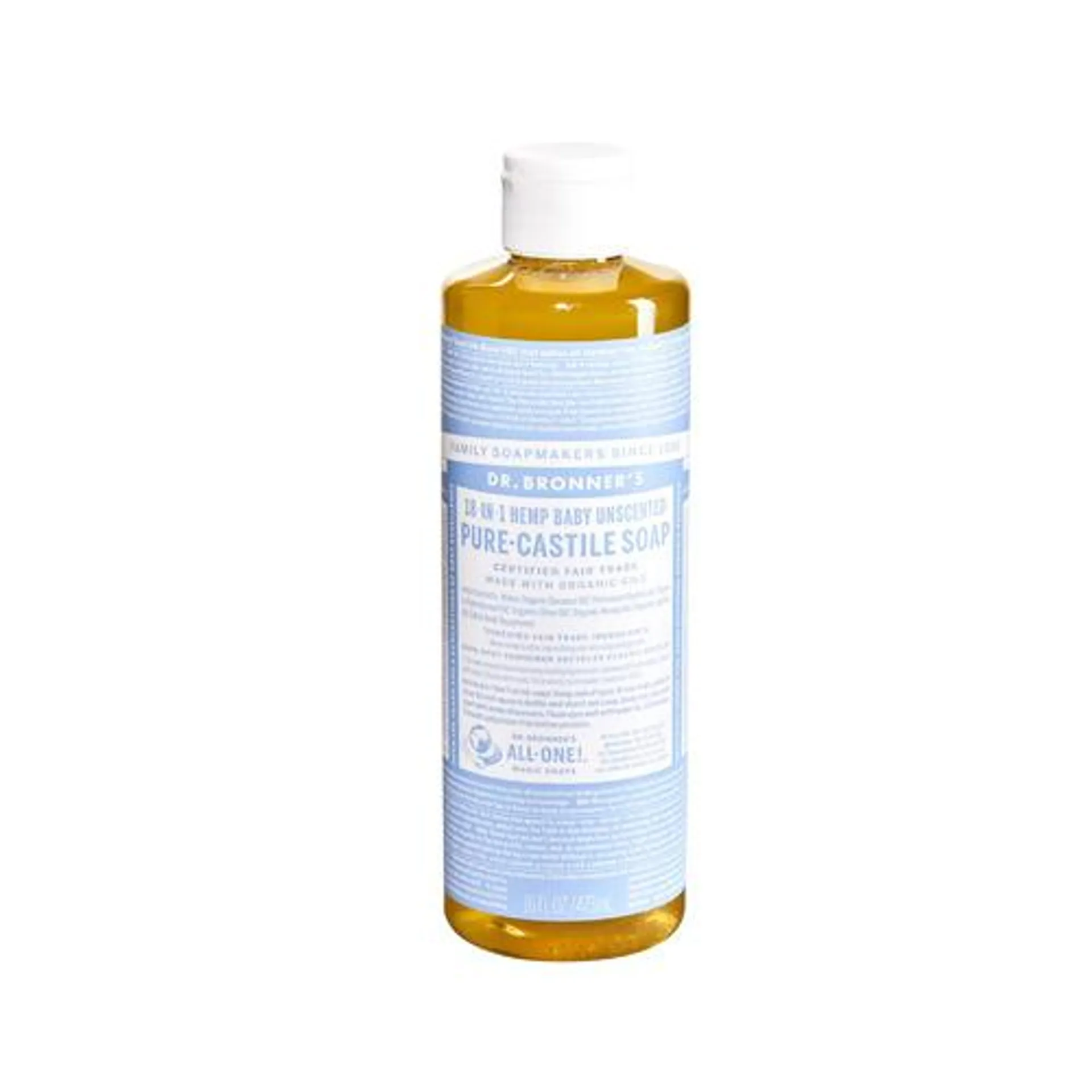 Dr. Bronner's pure-castile baby soap, unscented