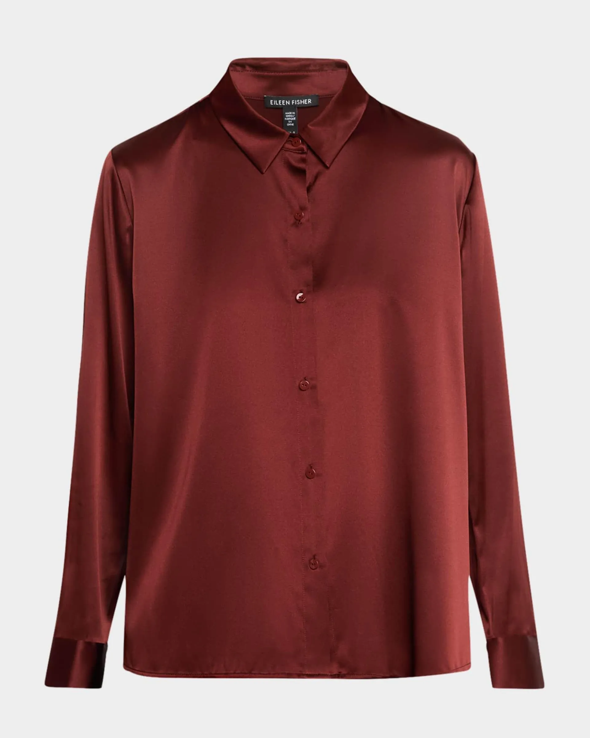 Button-Down Silk Charmeuse Shirt