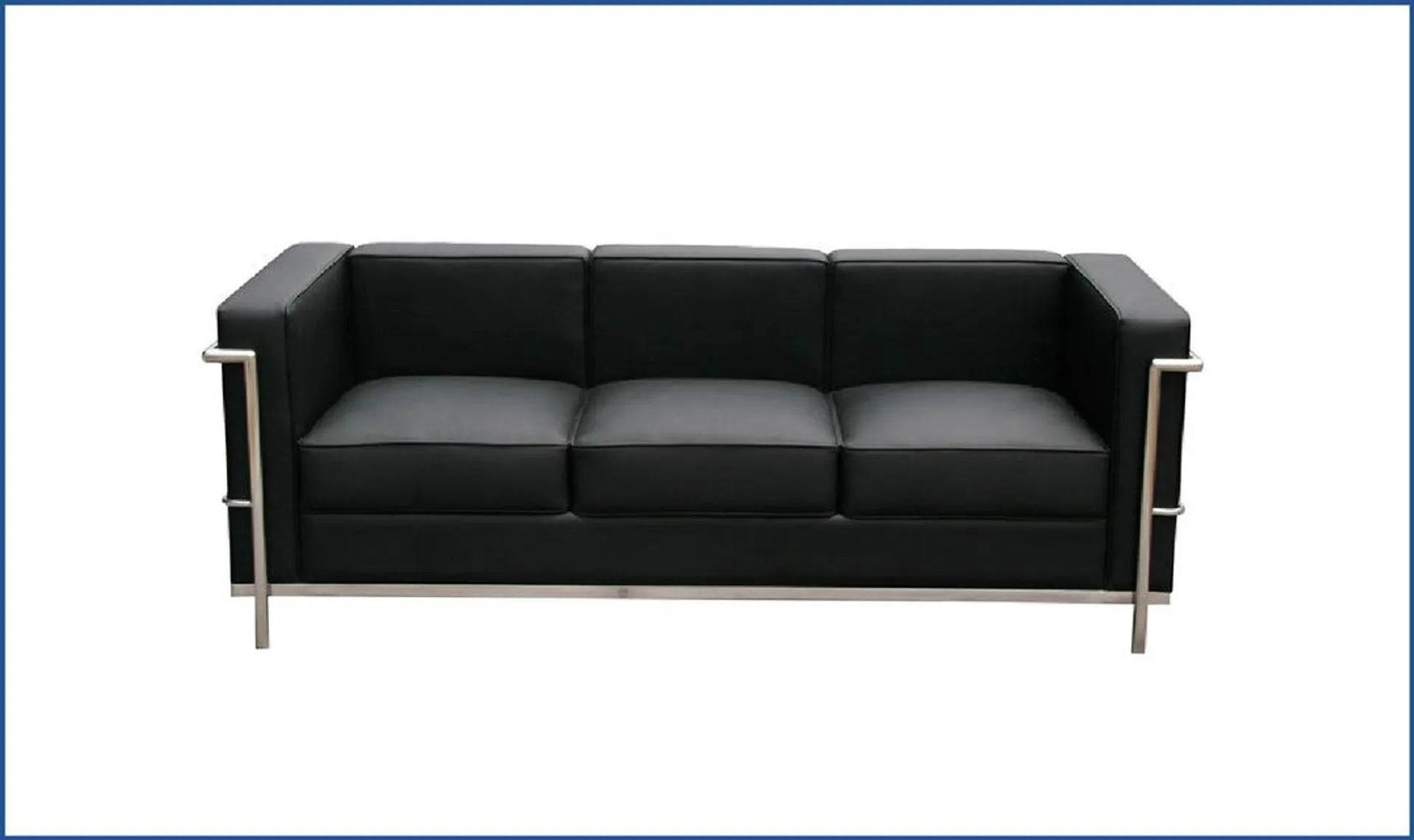 Jennifer Italia Dedicace 3-Seater Leather Sofa in Stainless Steel Frame