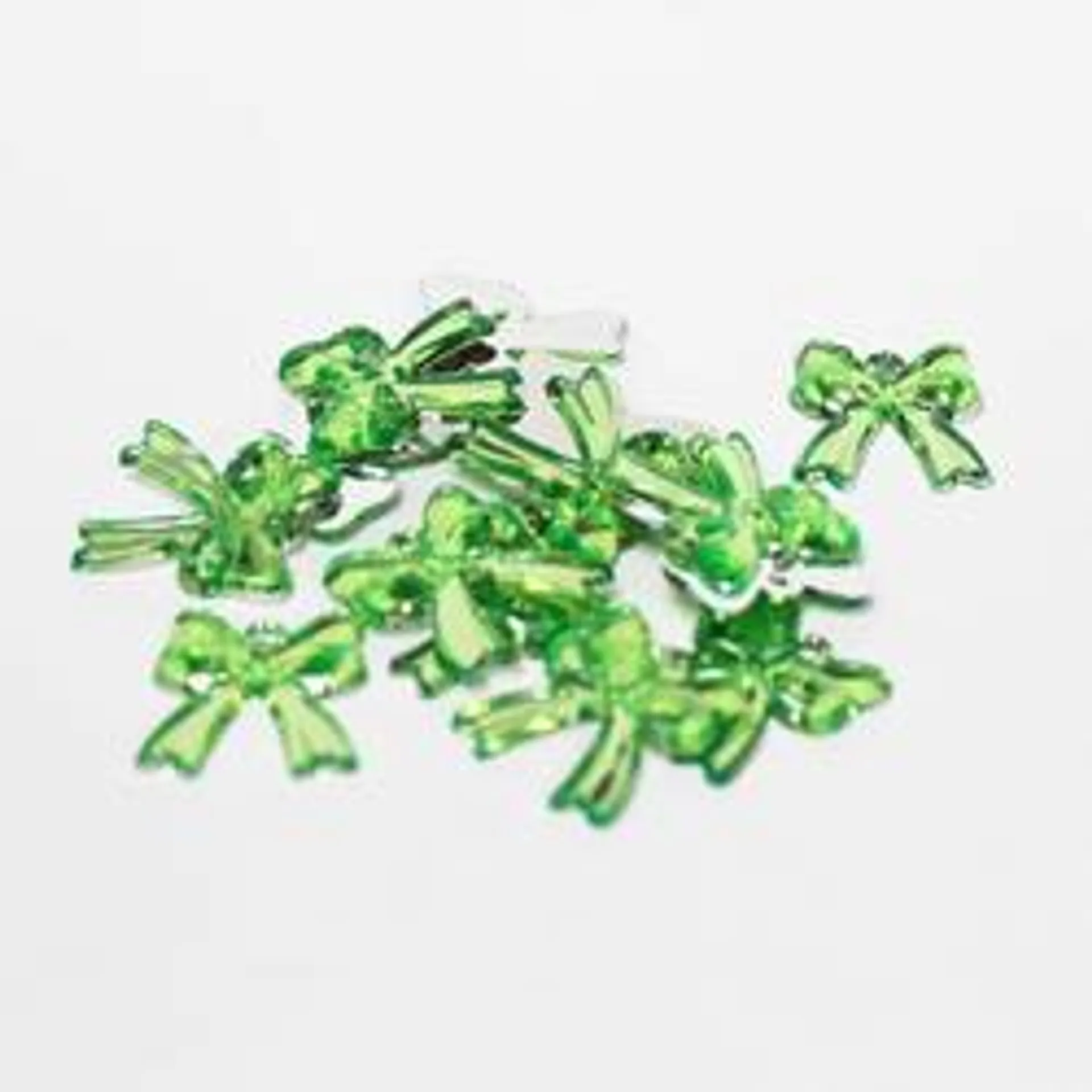 Apple Green Flat Back Bow Rhinestones (Package of 30 pieces)