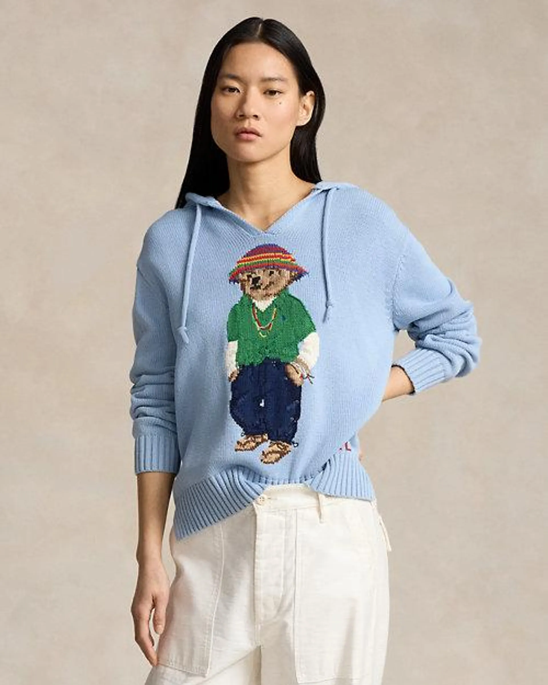 Polo Bear Cotton Hooded Sweater