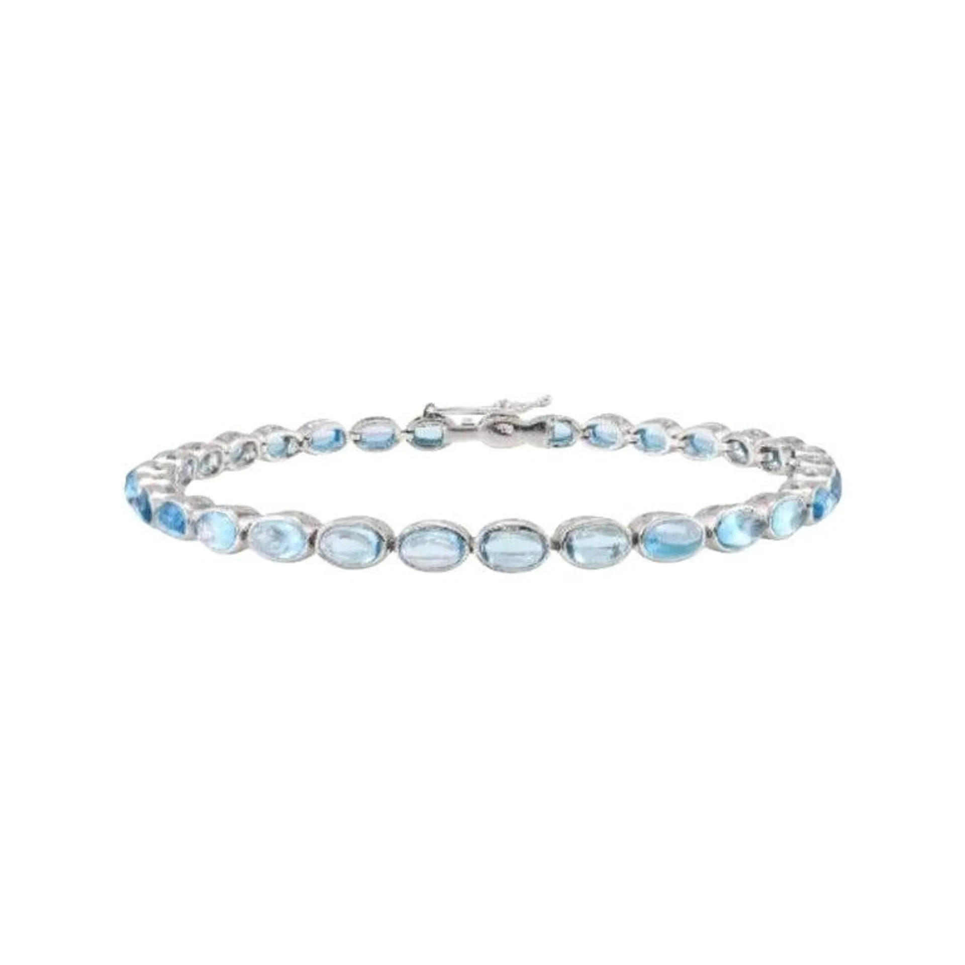 Blue Topaz Gemstone Bracelet in Sterling Silver December Birthstone Bracelet