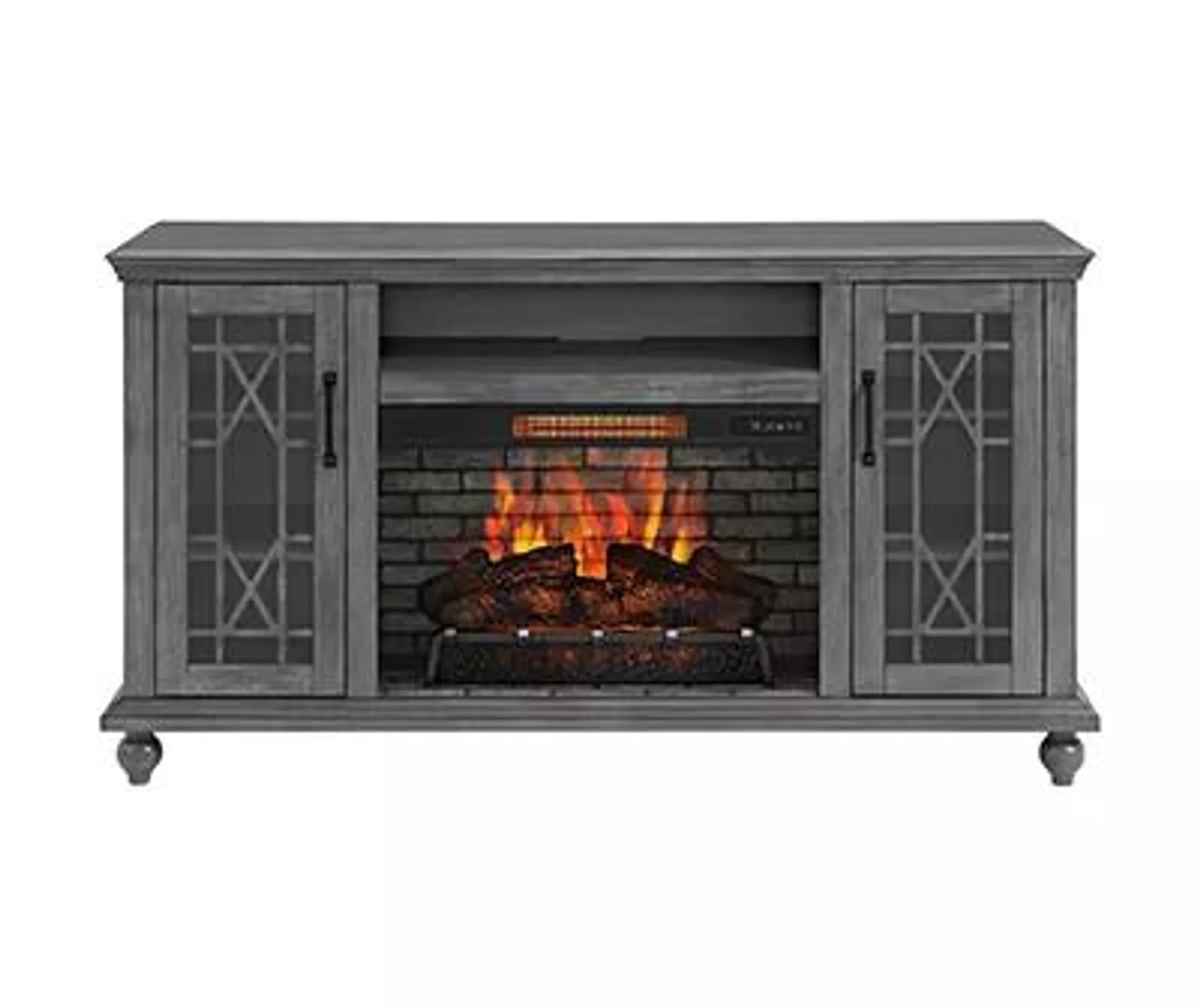 62.5" Greenpoint Cashmere Gray Electric Fireplace Console