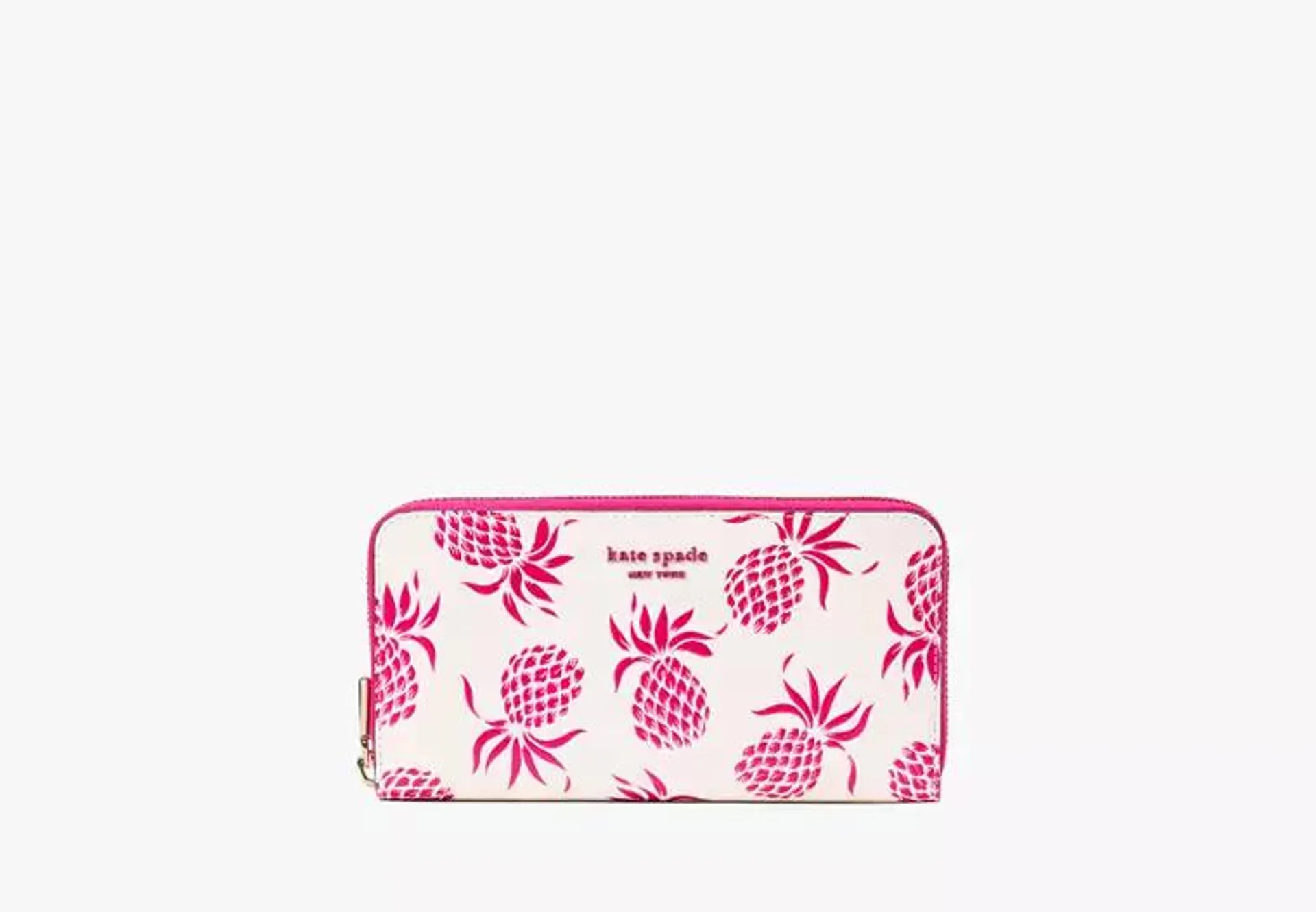 Morgan Pineapple Embossed Zip Around Continental Wallet