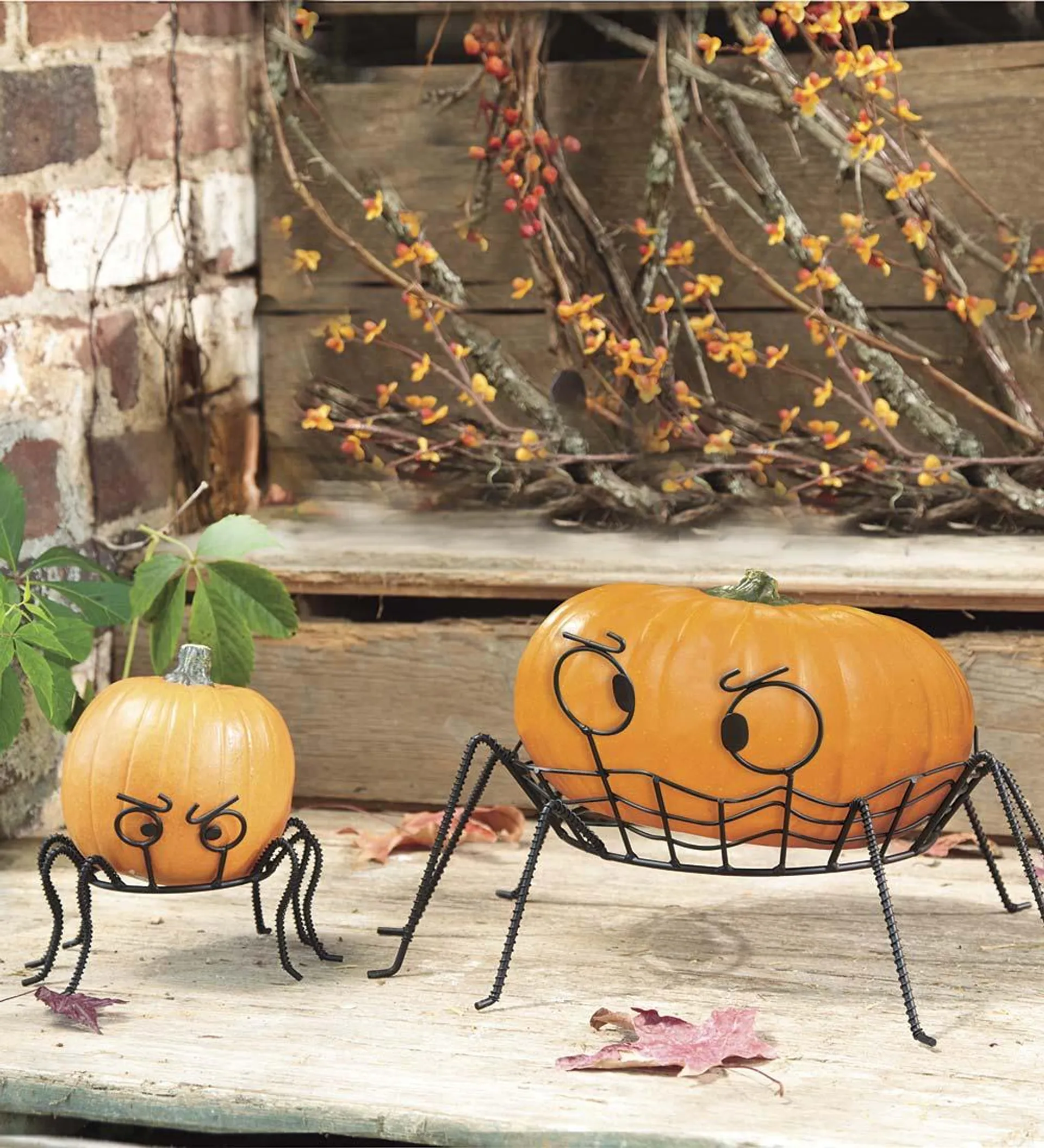 Spooky Spider Pumpkin Holders, set of 2