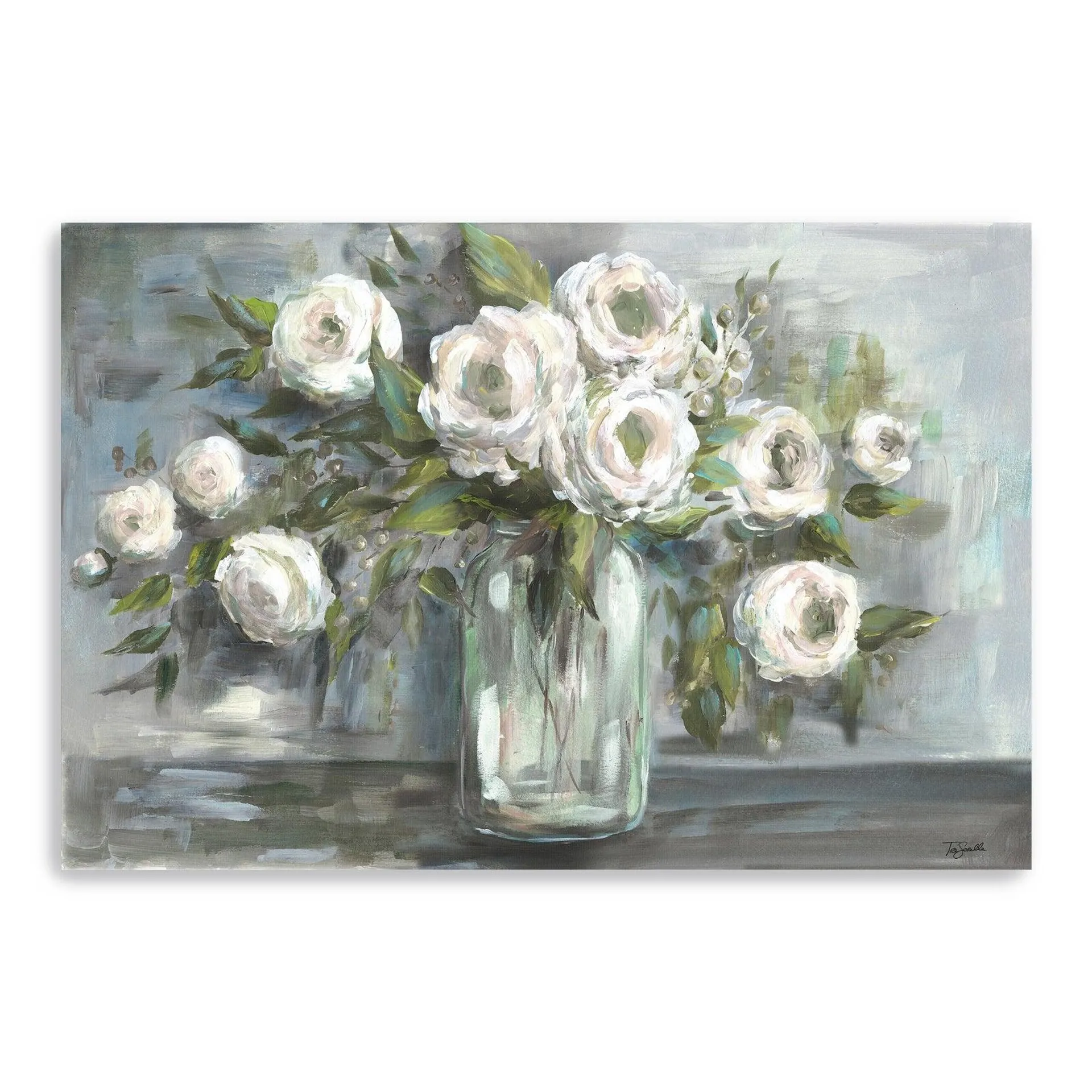 Soft Blooms Still Life Canvas Giclee Wall Art