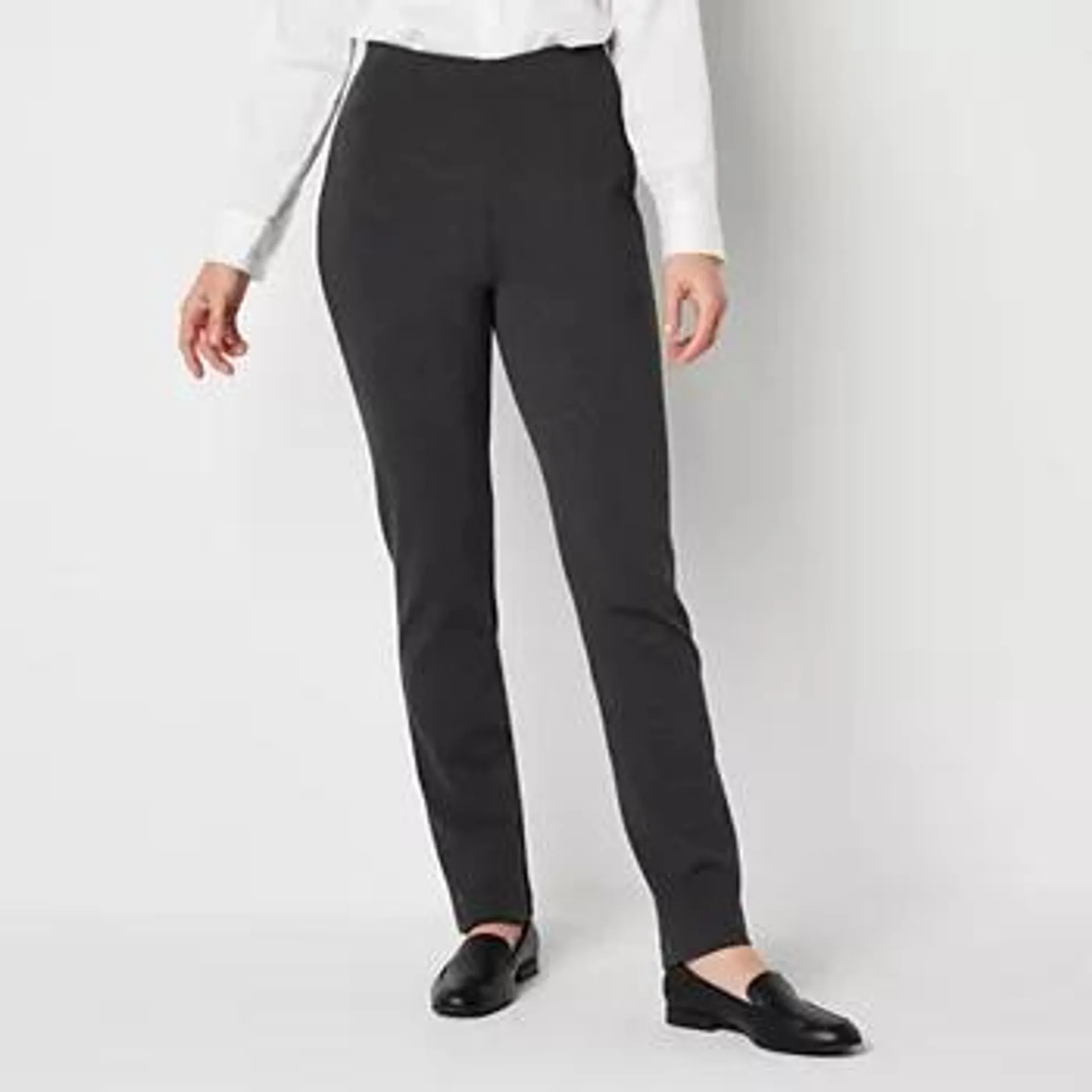 Liz Claiborne Alexis Ponte Womens Mid Rise Straight Pull-On Pants