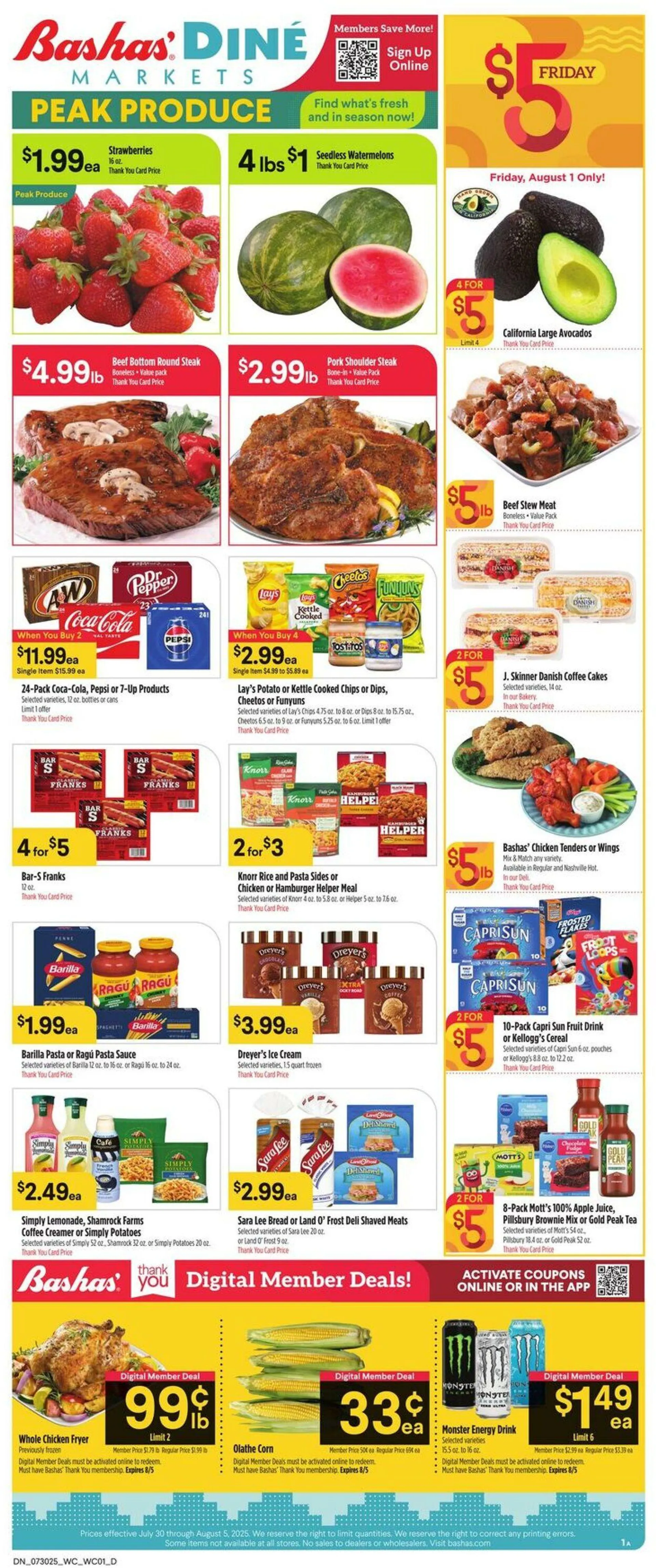 Weekly ad Bashas Current weekly ad from July 30 to August 5 2025 - Page 1