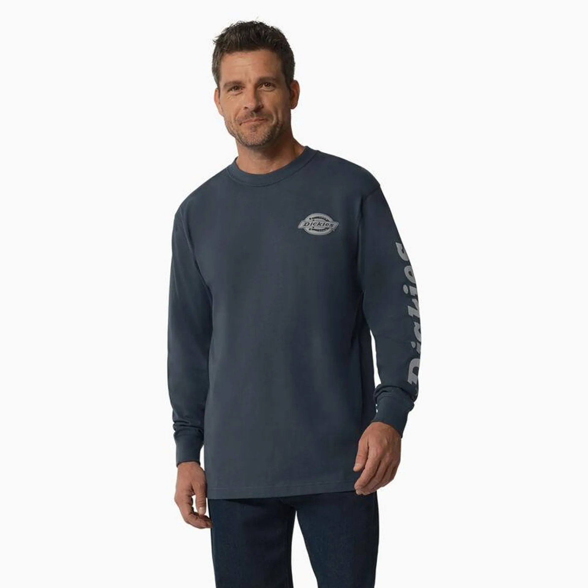 Long Sleeve Heavyweight Logo T-Shirt, Airforce Blue