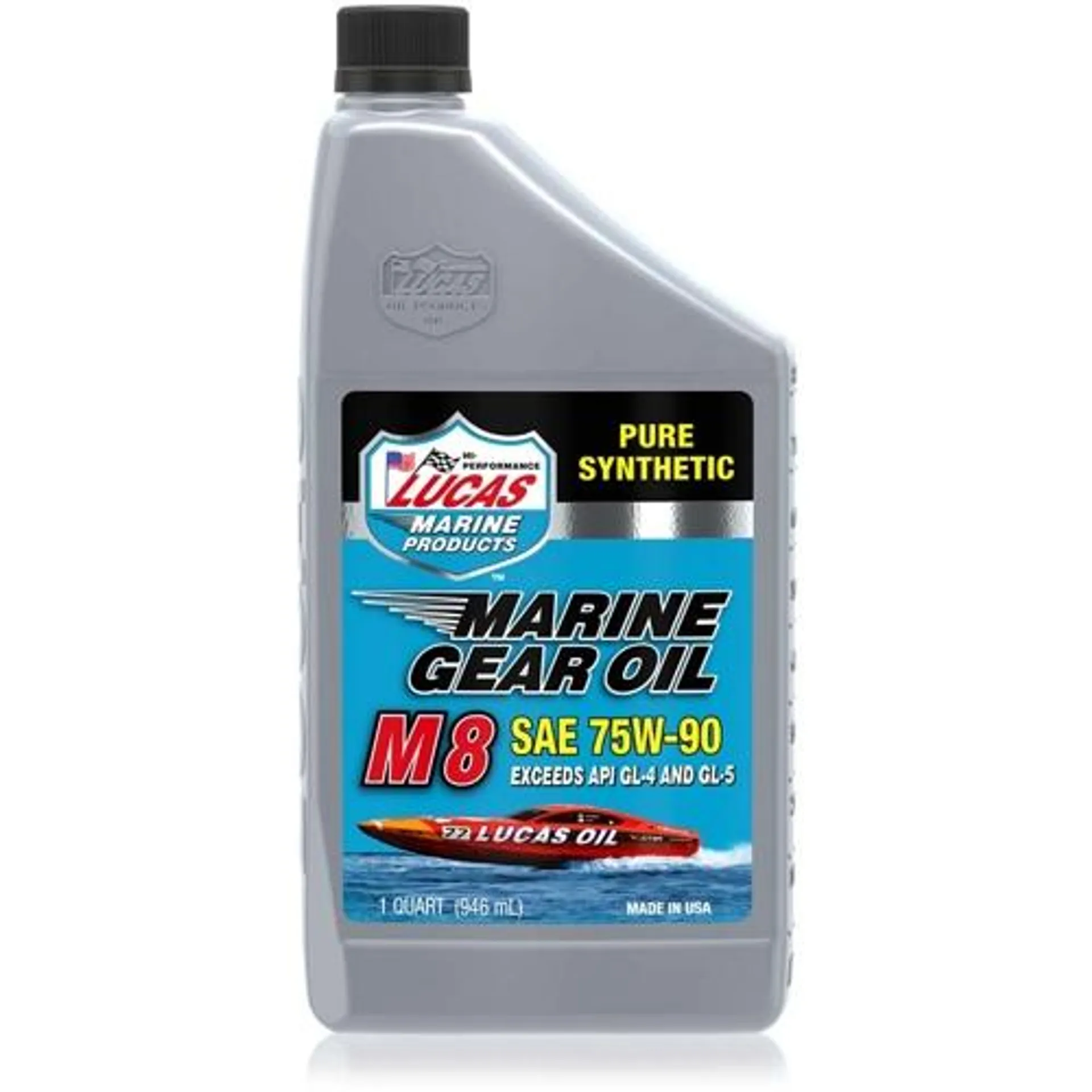 Lucas Oil Marine Gear Oil Synthetic SAE 75W-90 M8, Qt.