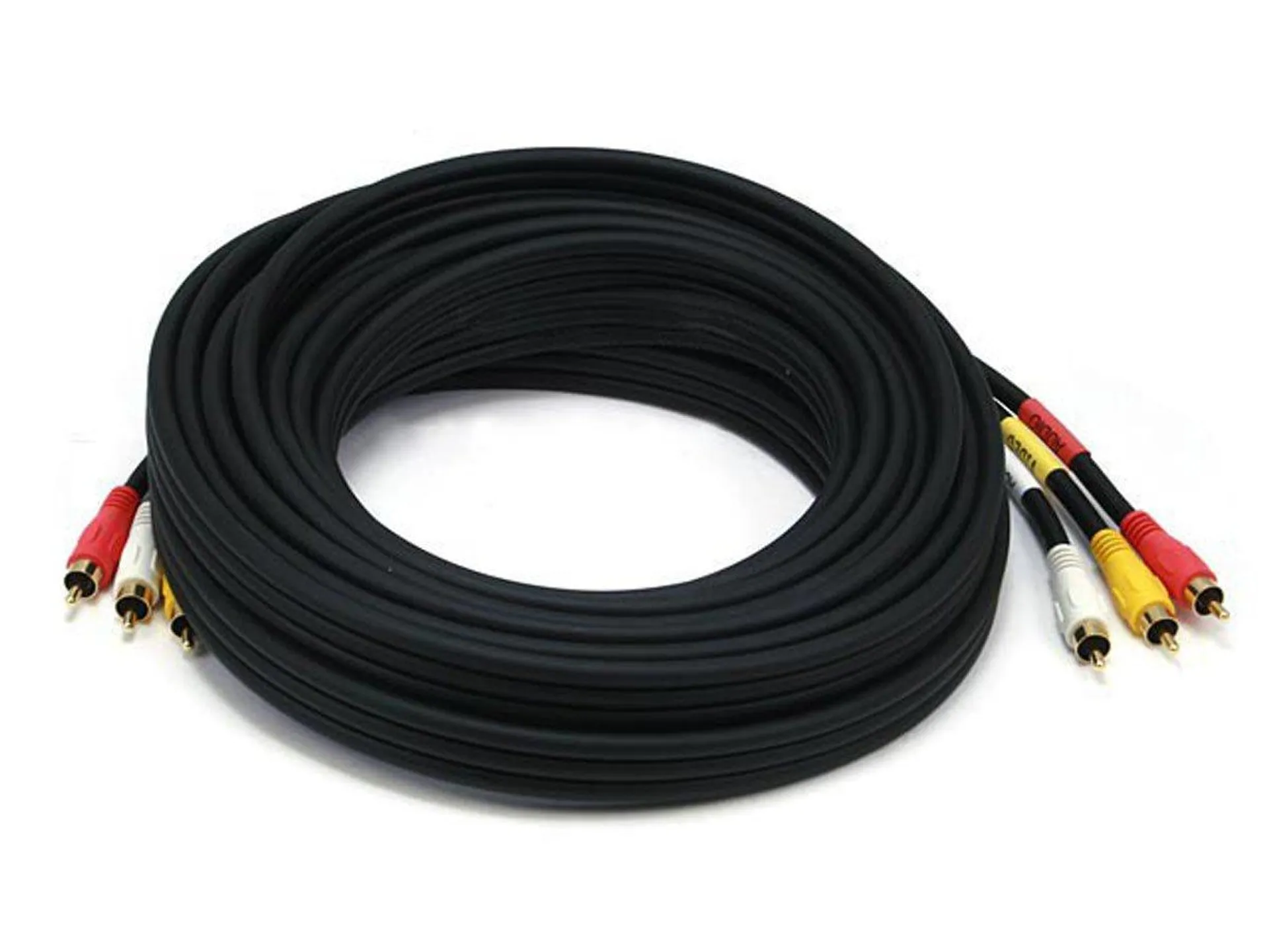 Monoprice RCA Coaxial Composite Video and Stereo Audio Cable, 25ft