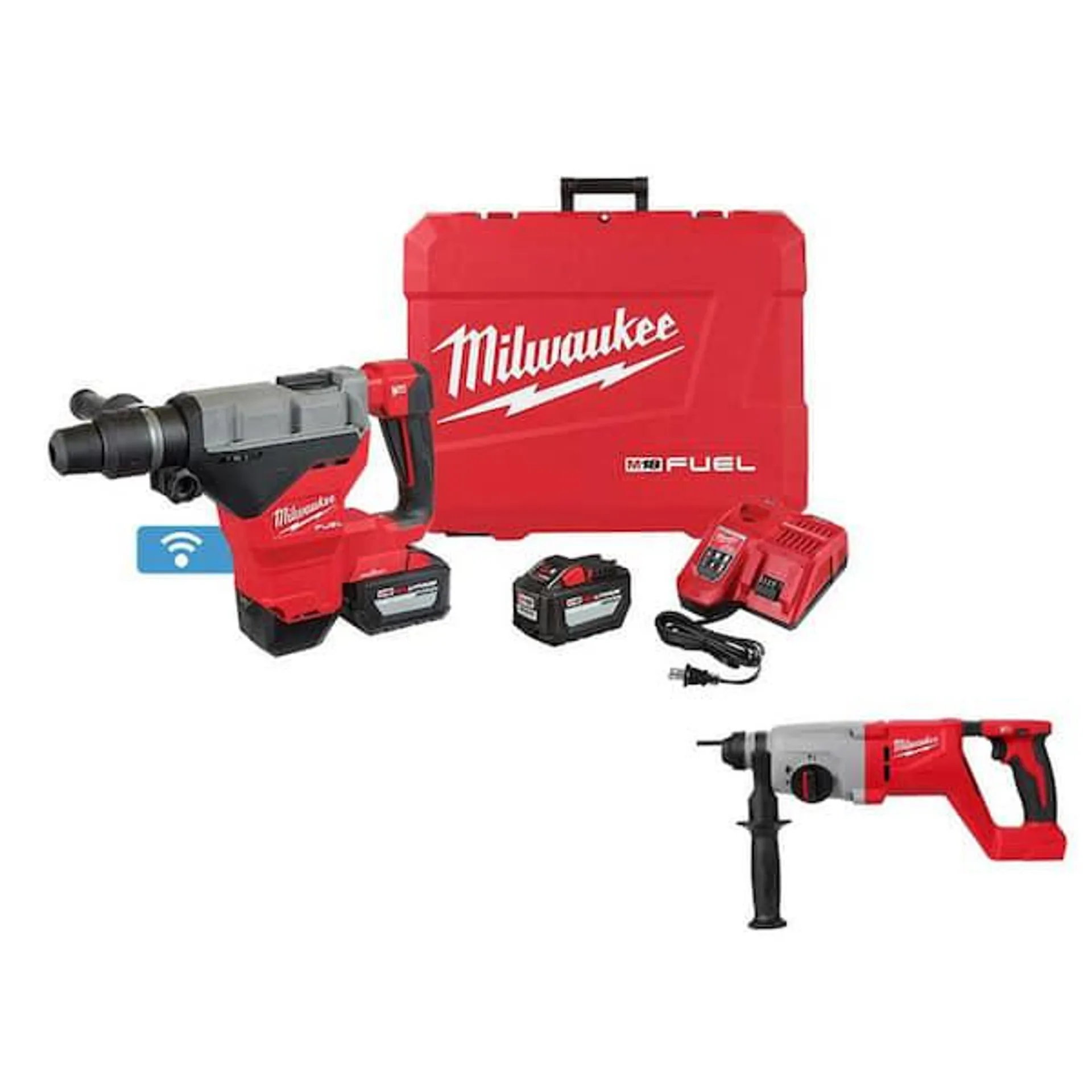 M18 FUEL ONE-KEY 18V Lithium-Ion Brushless Cordless 1-3/4 in. SDS-MAX Rotary Hammer Kit w/1 in. SDS-PLUS Rotary Hammer