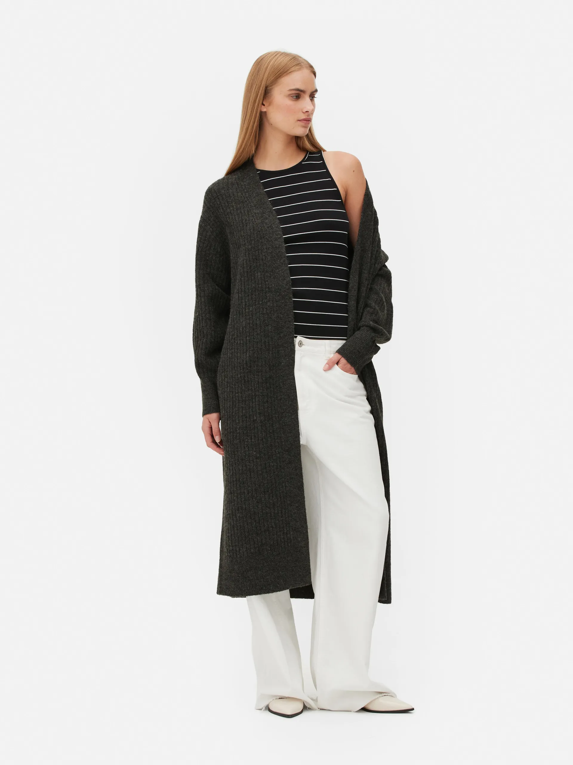 Ribbed Longline Cardigan