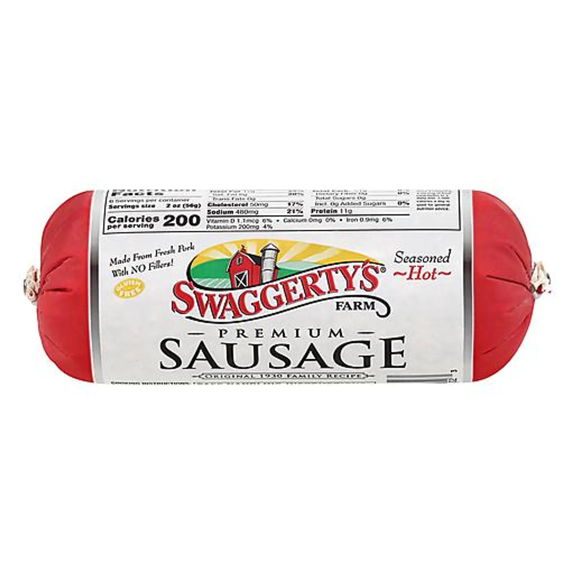 Swaggerty's Farm Hot Seasoned Premium Sausage 16 Oz