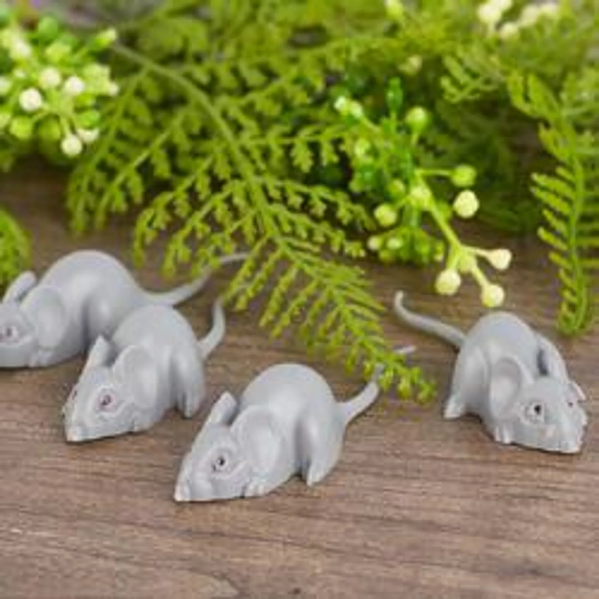 True Vintage Gray Mice from West Germany (Package of 4 pieces)