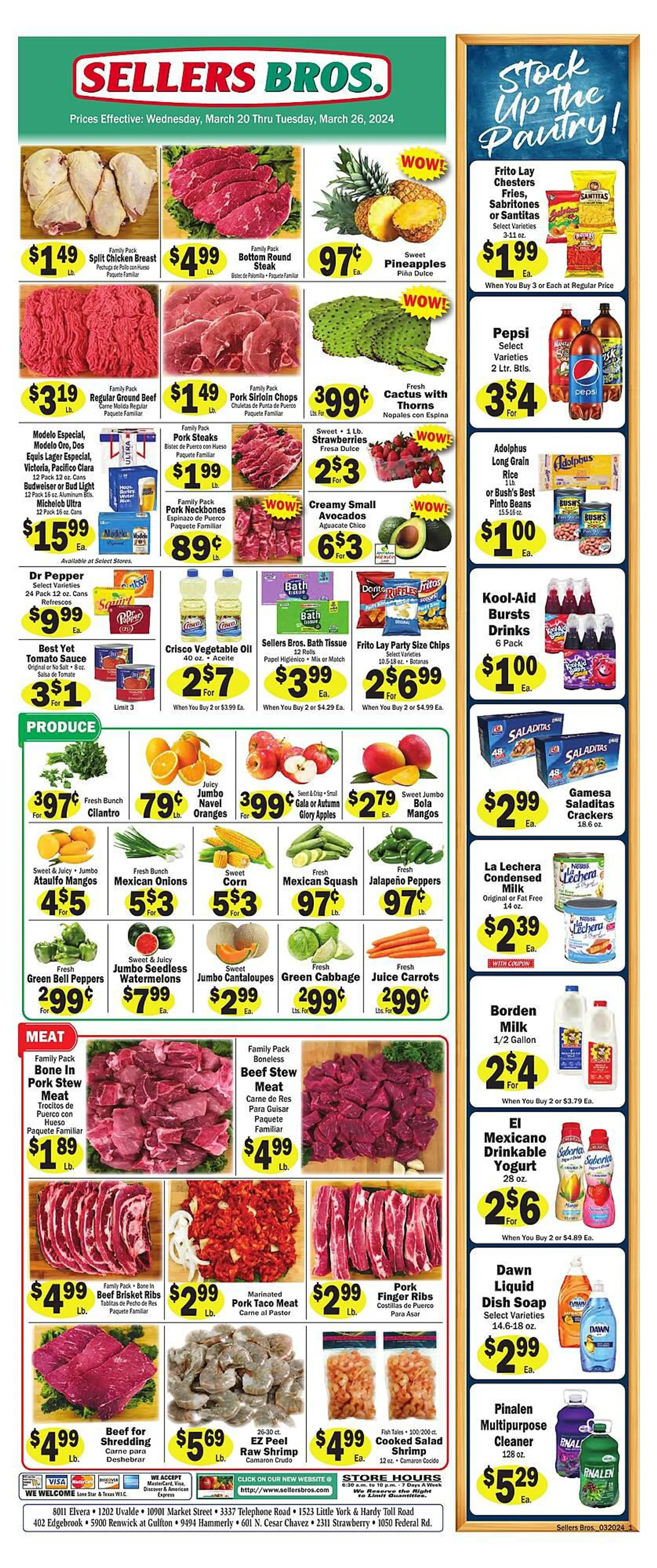 Weekly ad Sellers Bros Weekly Ad from March 20 to March 26 2024 - Page 1
