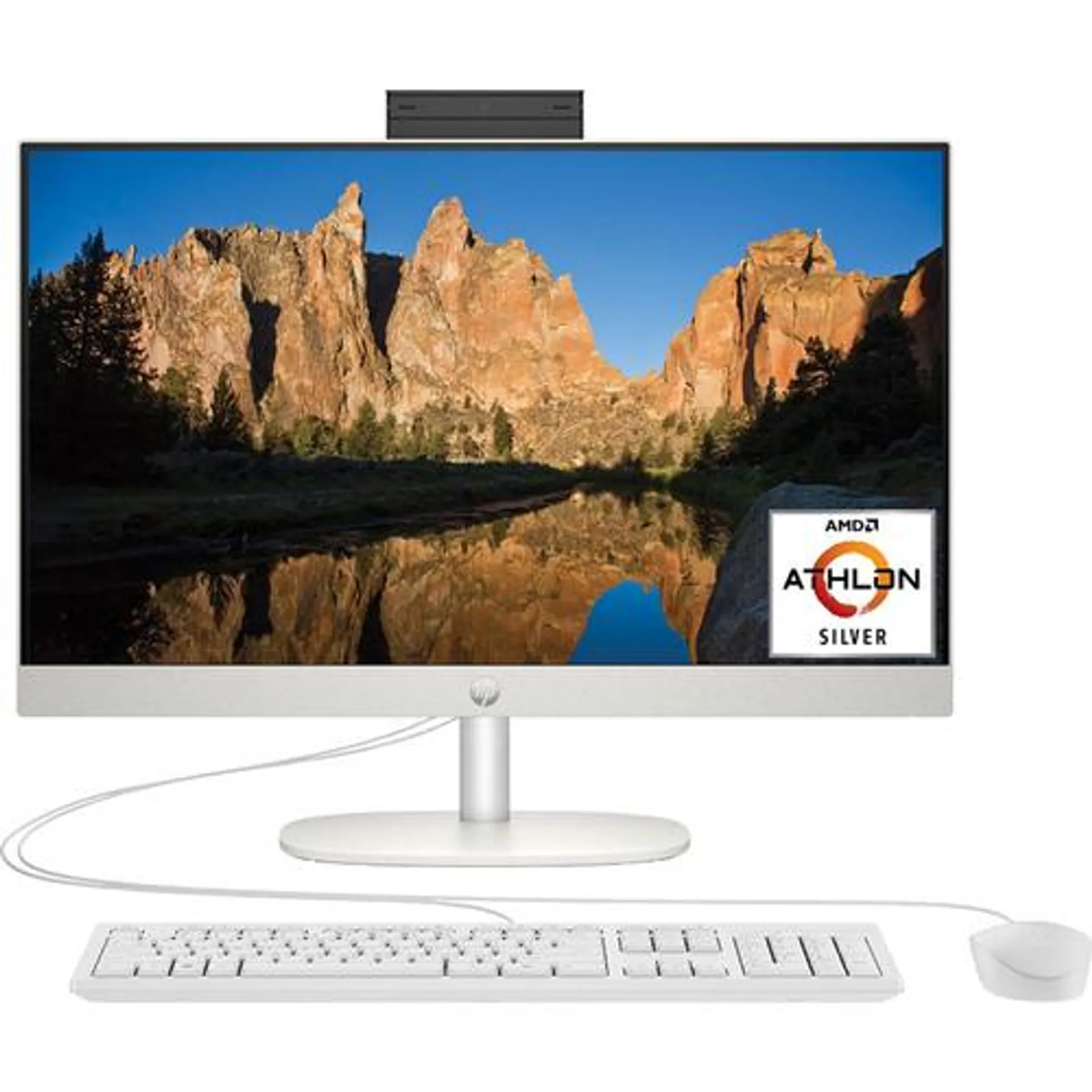 Hewlett Packard 23.8" All-in-One Desktop PC, FHD Display, AMD Athlon Silver 7120U, 8 GB RAM