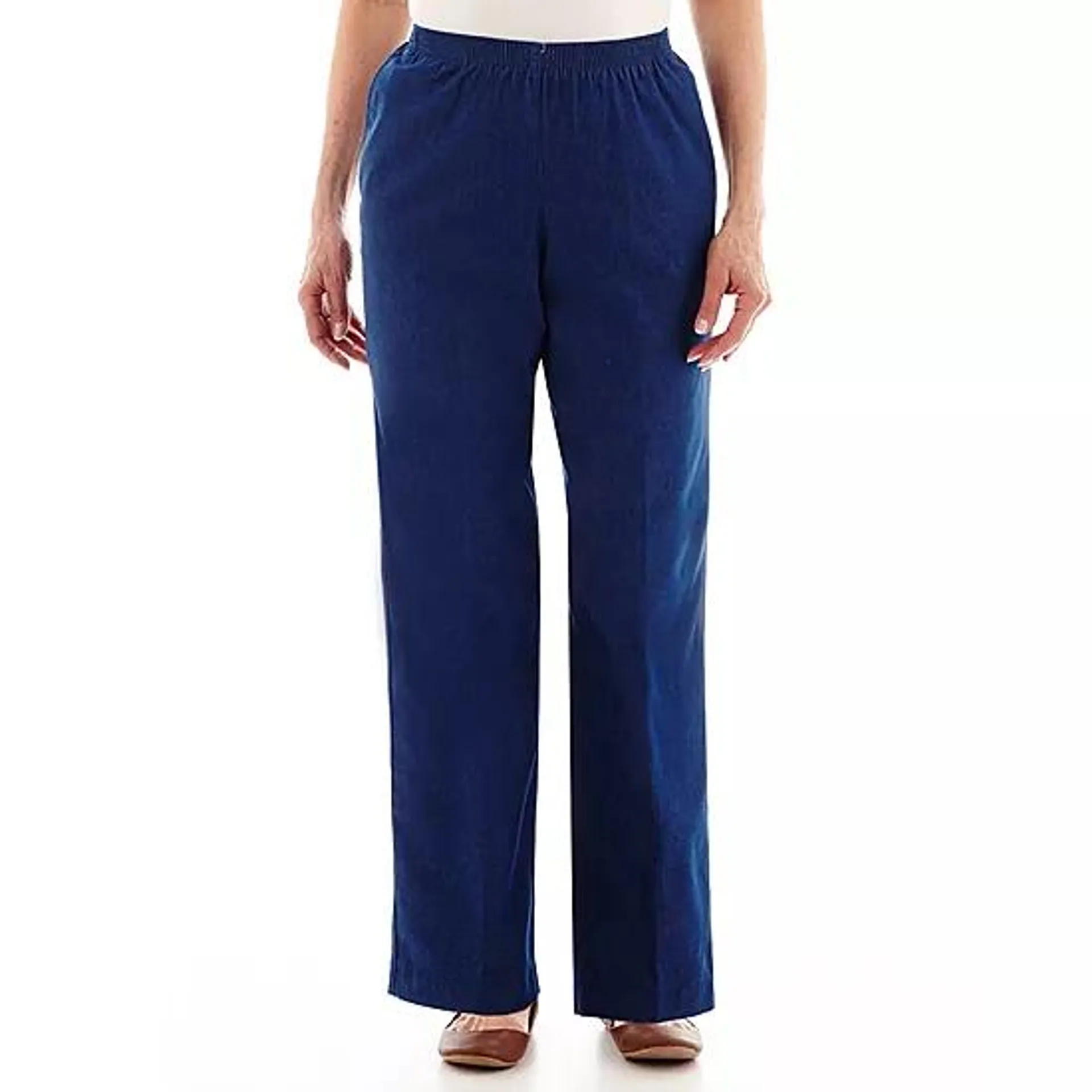 Alfred Dunner Classics Womens Mid Rise Straight Pull-On Pants