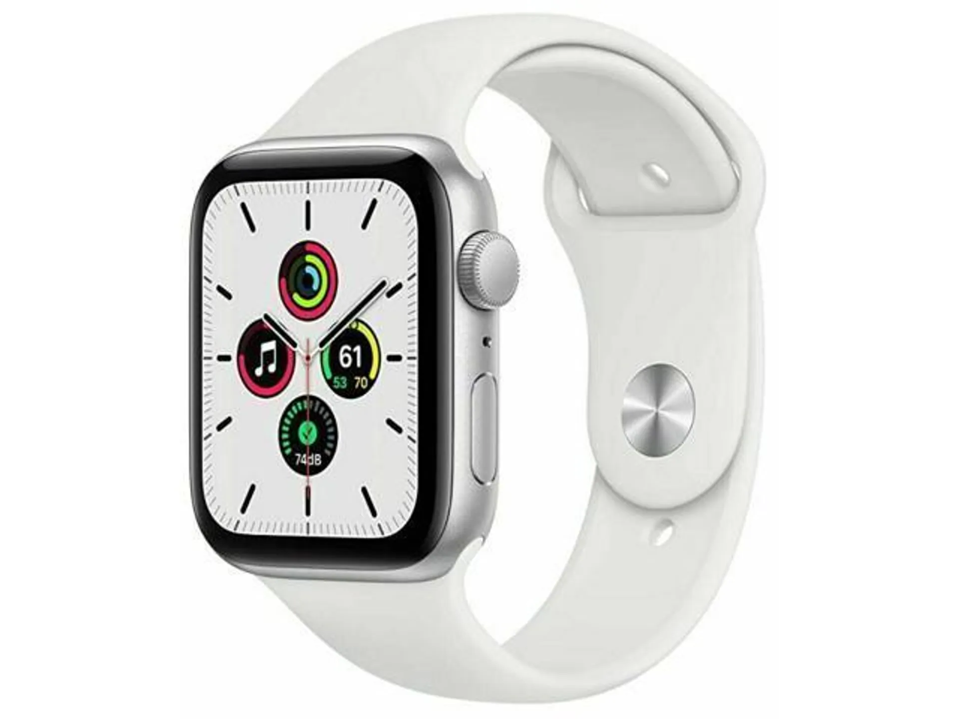 Apple Watch Series 6 44mm Silver Aluminum Case with White Sport Band GPS M00D3LL/A A2292