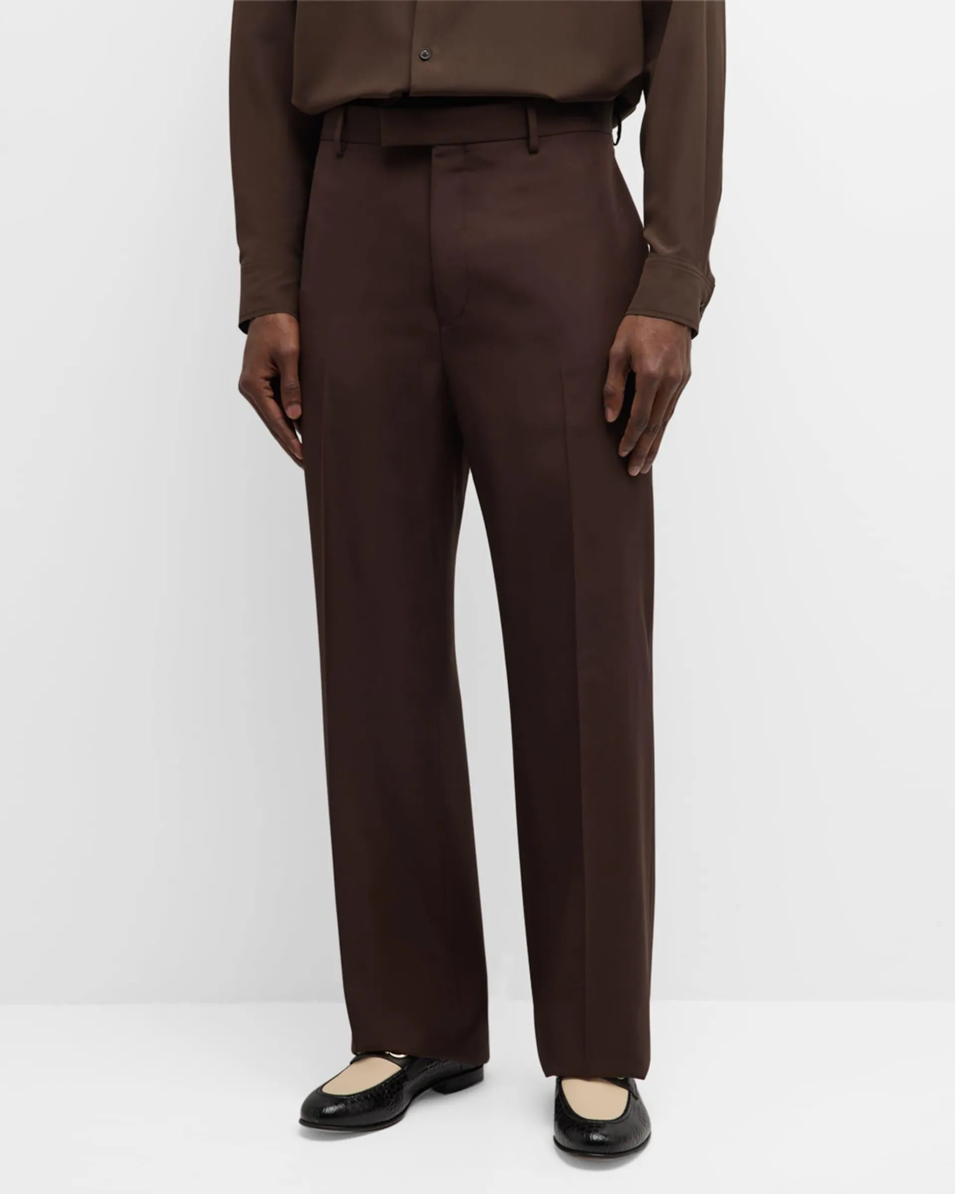 Men's Relaxed-Fit Wool Dress Pants