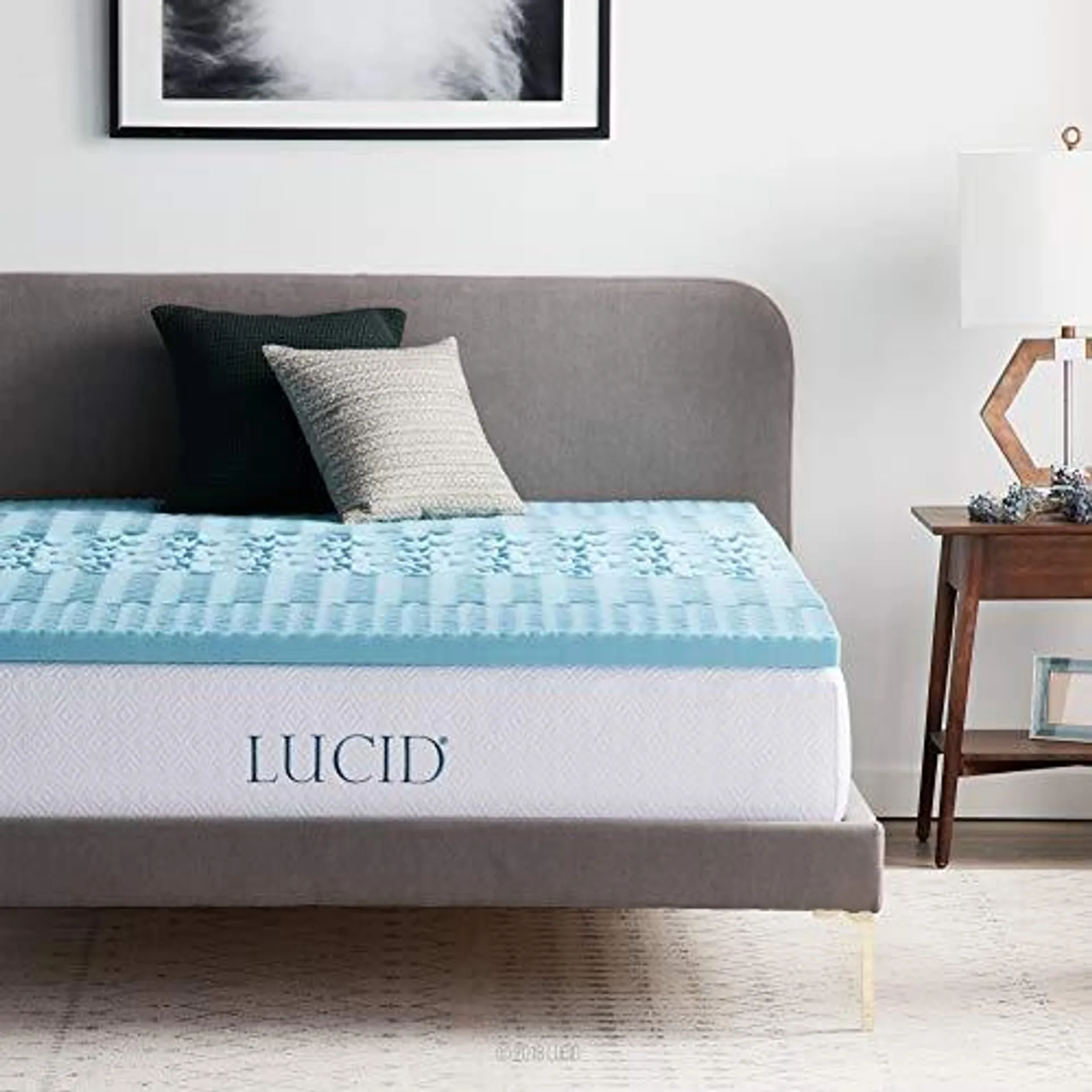 LUCID 2 Inch 5 Zone Gel Memory Foam Mattress Topper - Queen