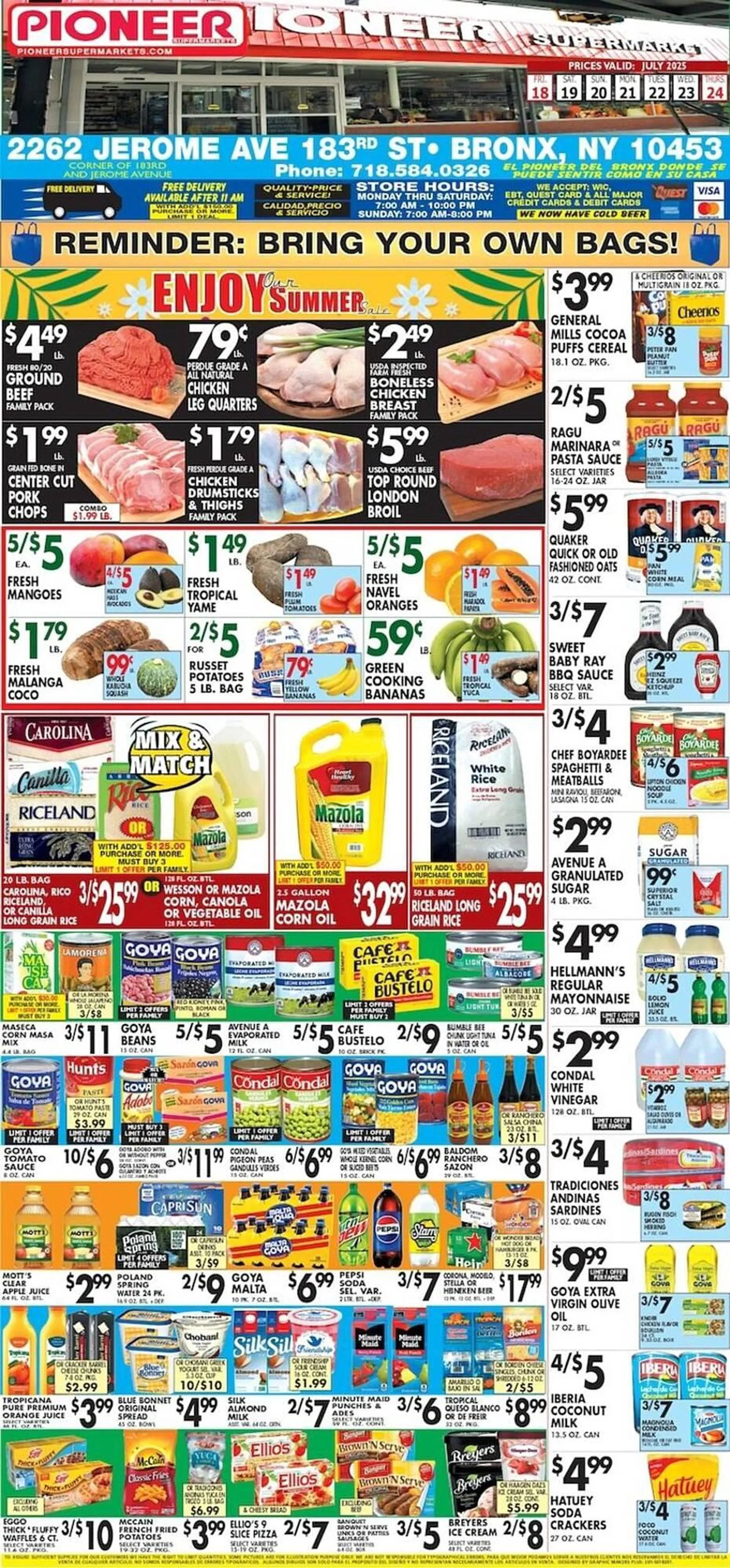 Weekly ad Pioneer Supermarkets Weekly Ad from July 18 to July 24 2025 - Page 1