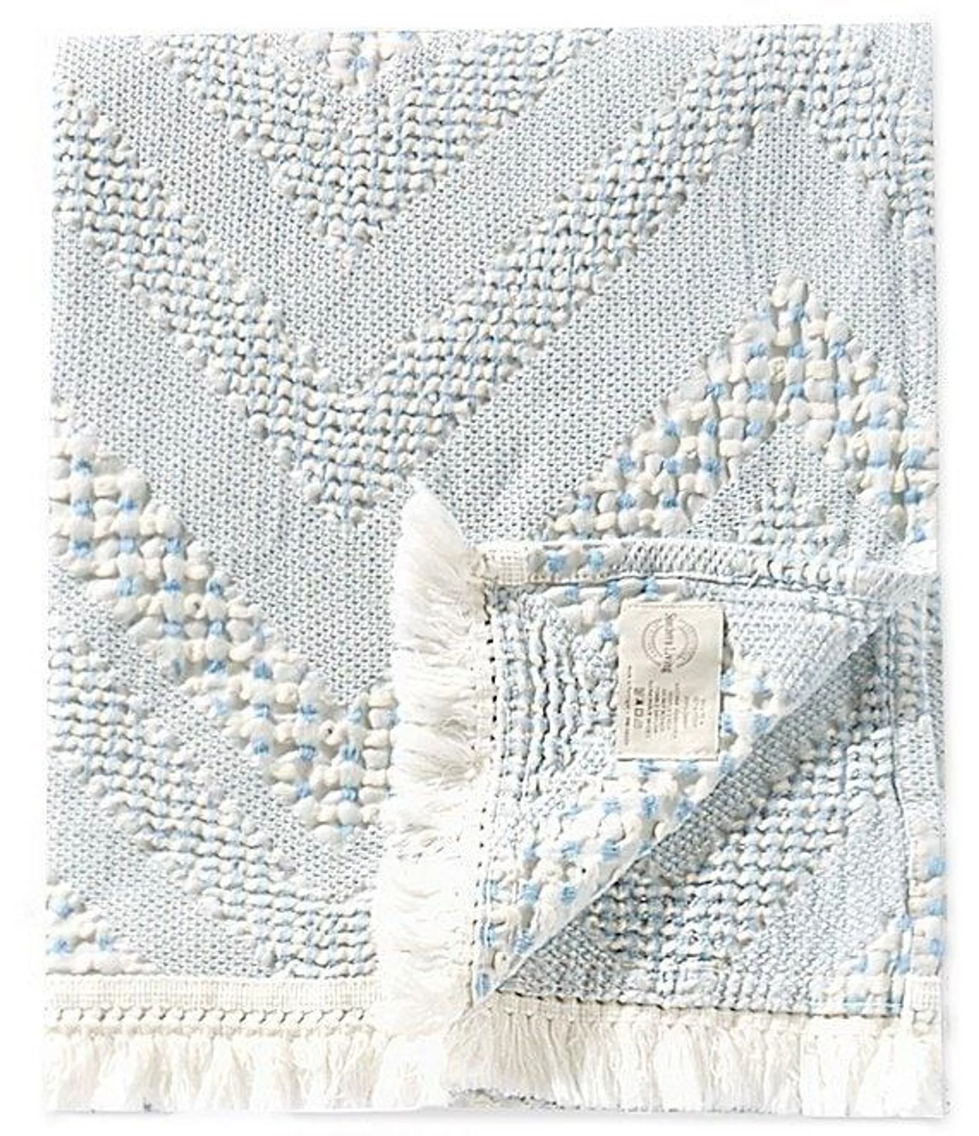 Simplicity Collection Jane Chevron Cotton Jaquard Fringe Trim Throw Blanket
