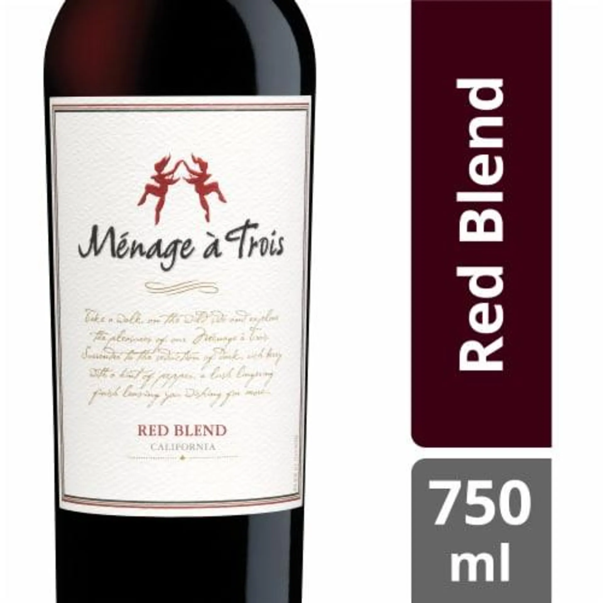 Menage a Trois Red Blend California Red Wine 750 ml