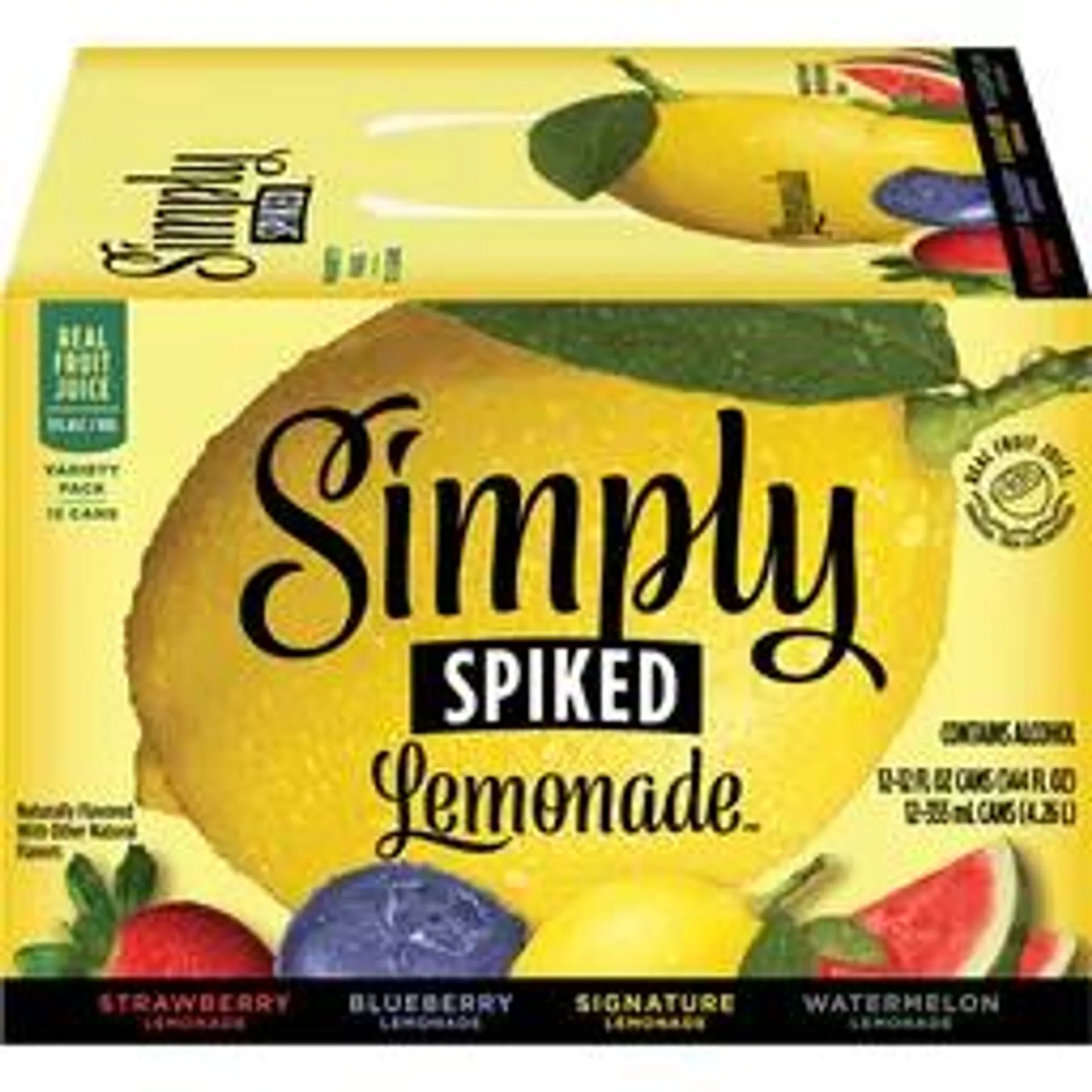 Simply Spiked Beer, Lemonade, Variety Pack, 12 count