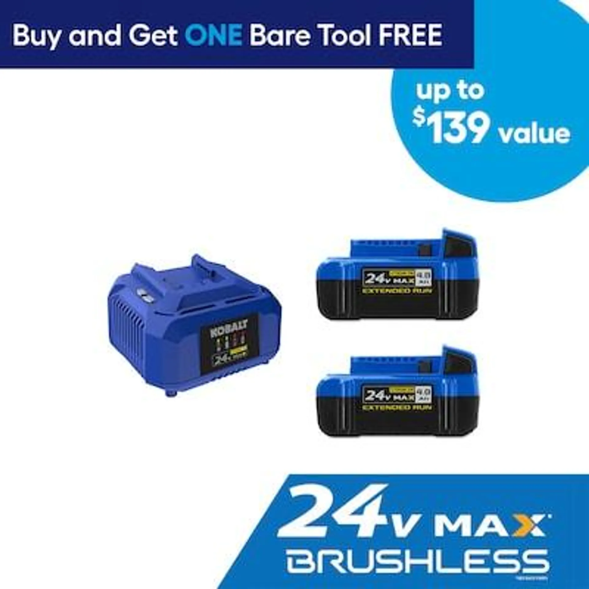 24-V 2-Pack 4 Amp-Hour; 4 Amp-Hour Lithium-ion Battery and Charger (Charger Included)