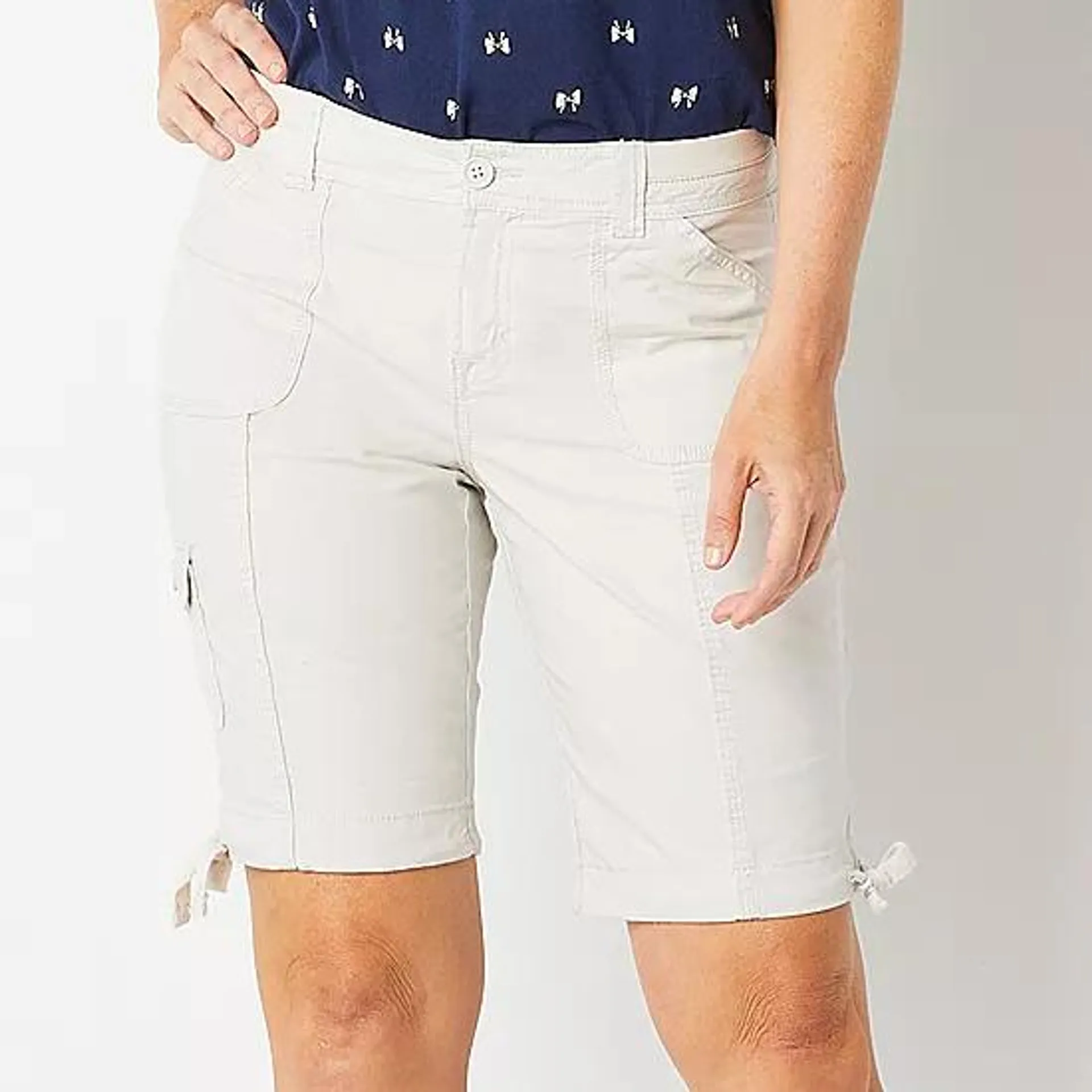 new! St. John's Bay Womens Mid Rise Cargo Short