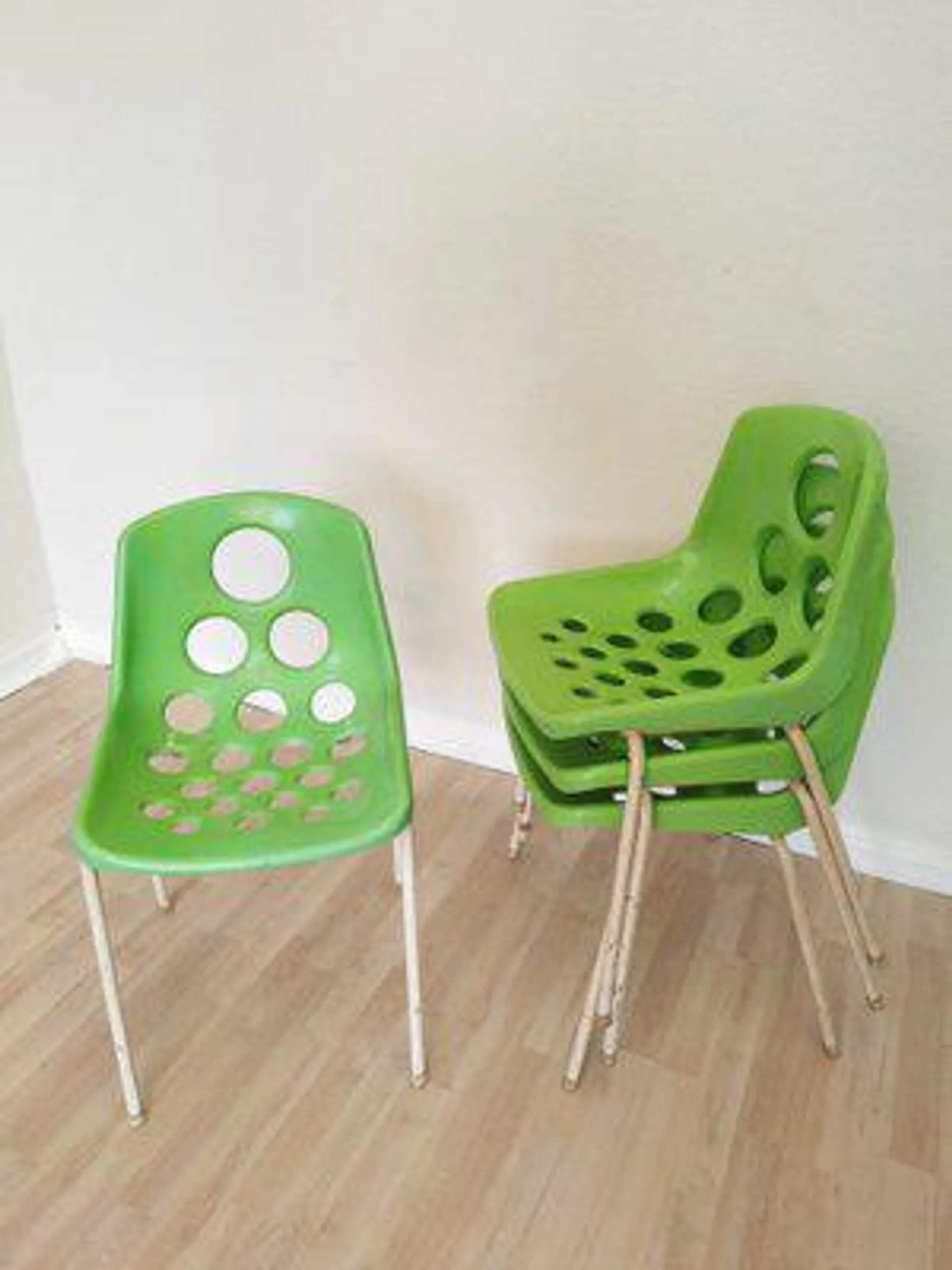 Vintage Green Garden Chairs by M Paris for Sicopal, 1980s, Set of 4