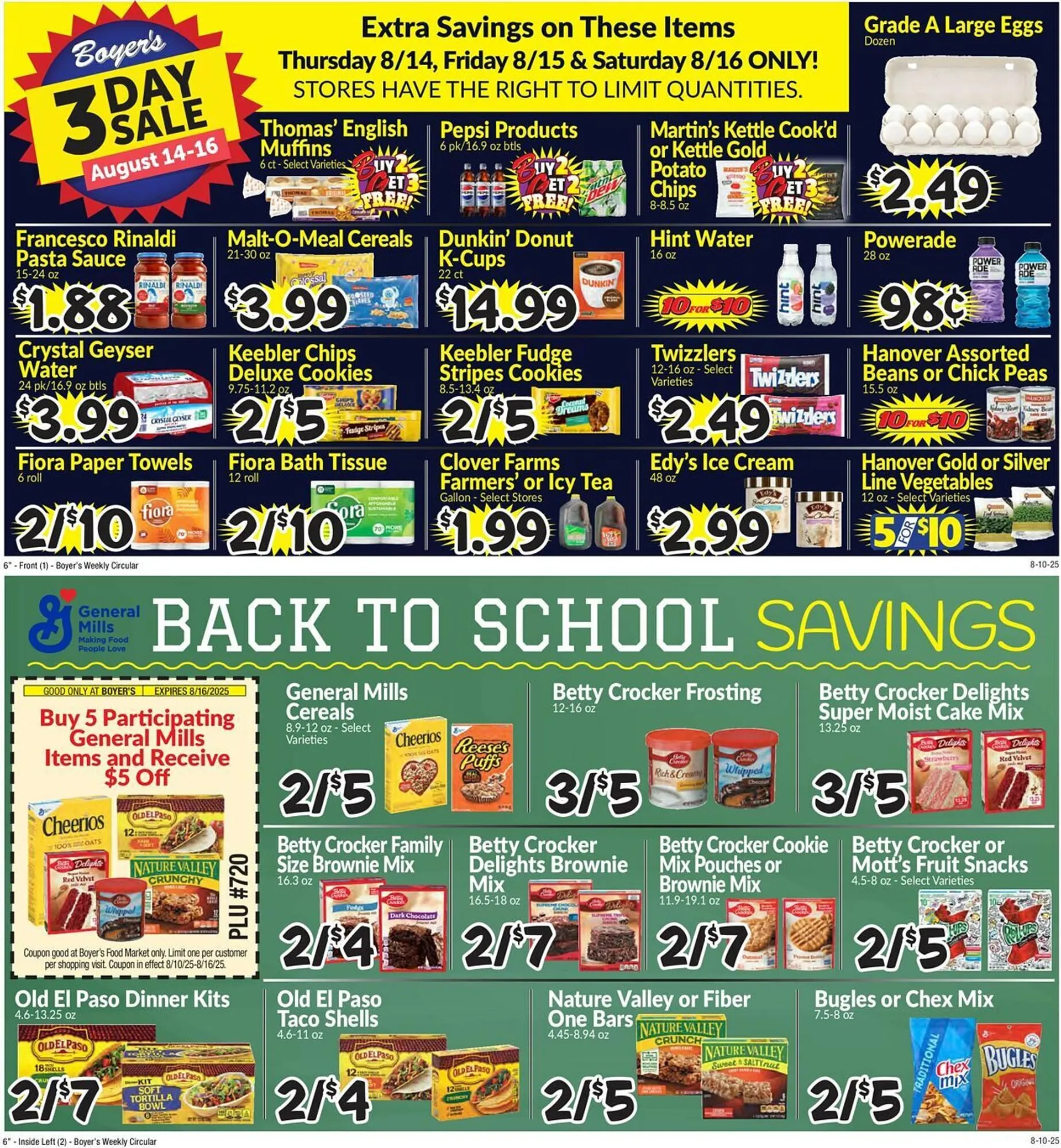 Weekly ad Boyer's Food Markets Weekly Ad from August 10 to August 16 2025 - Page 1
