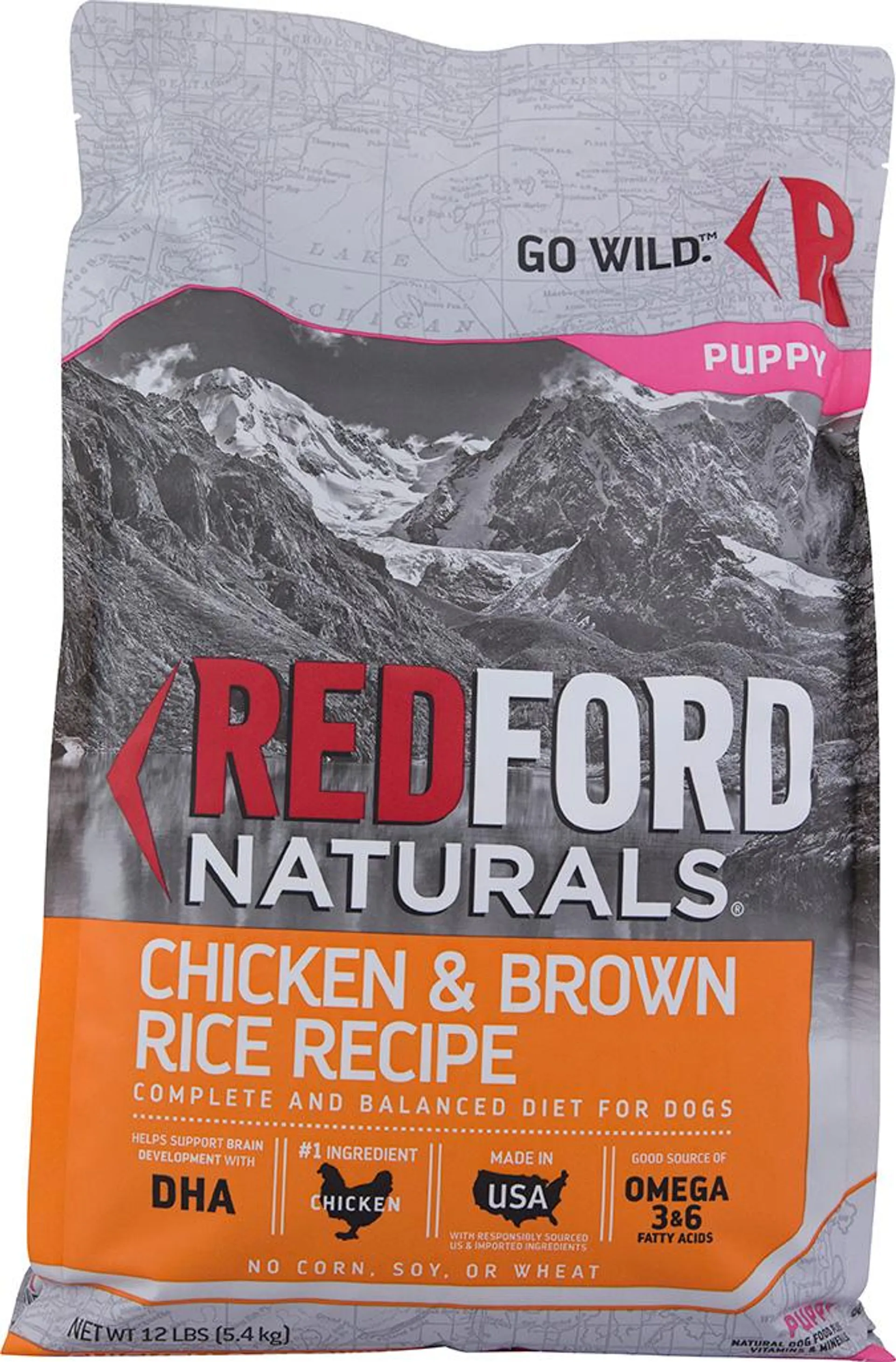 Redford Naturals Puppy Chicken & Brown Rice Recipe Dog Food, 12 Pounds