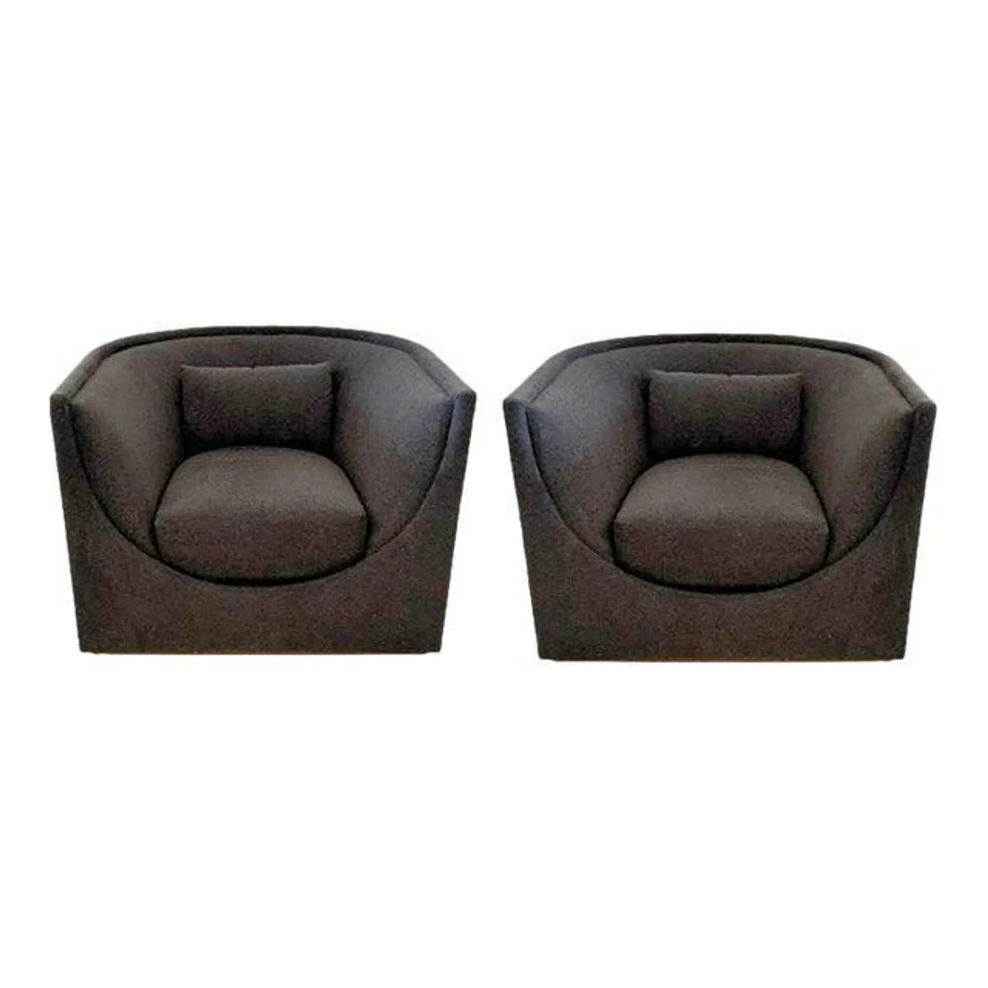 Pair of Large Custom Swivel Chairs