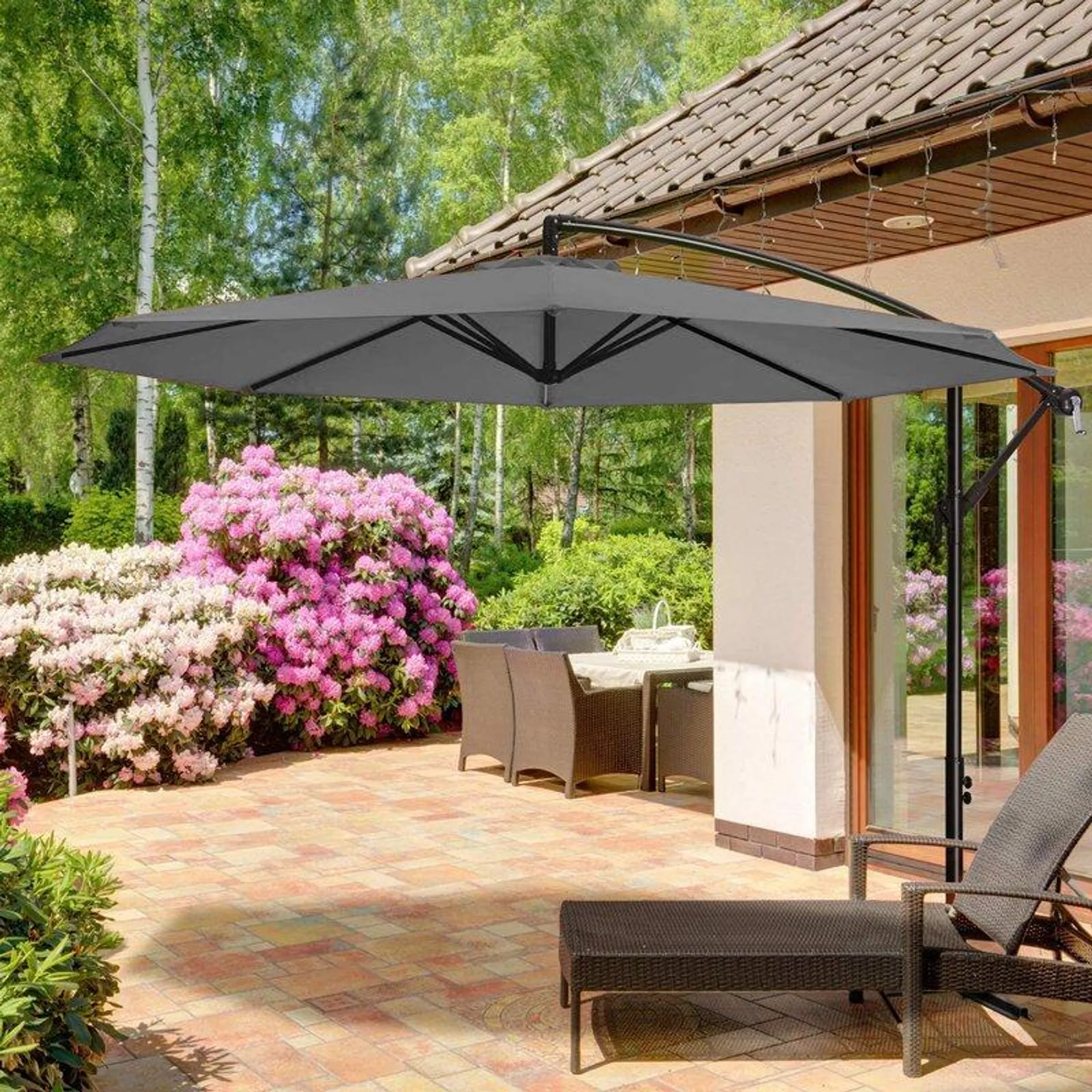 Haque 10' Cantilever Umbrella Outdoor Patio Offset Umbrella