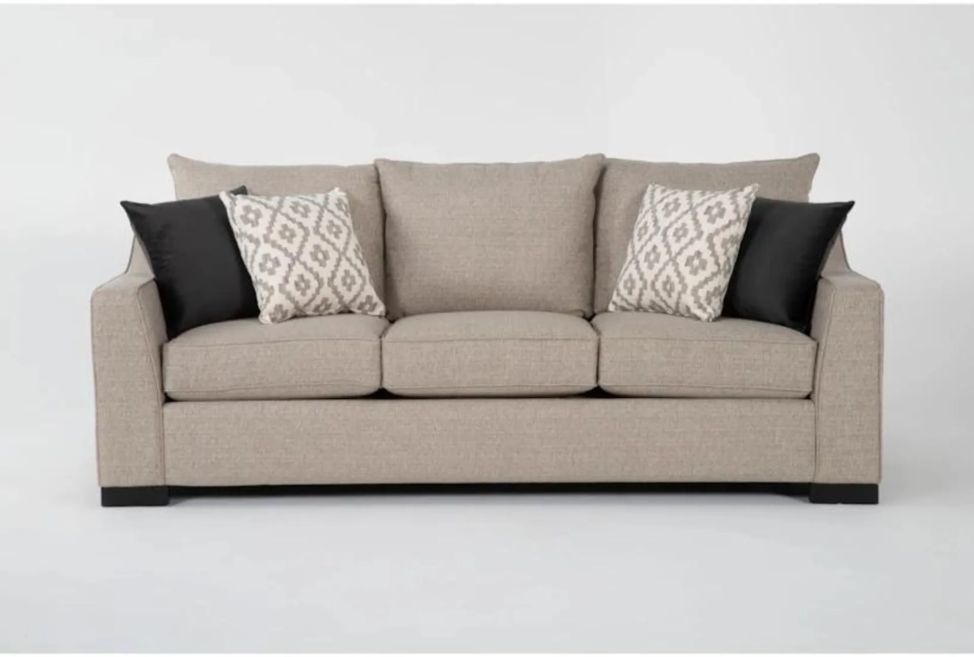 Soma Foam 95" Beige Fabric Sofa