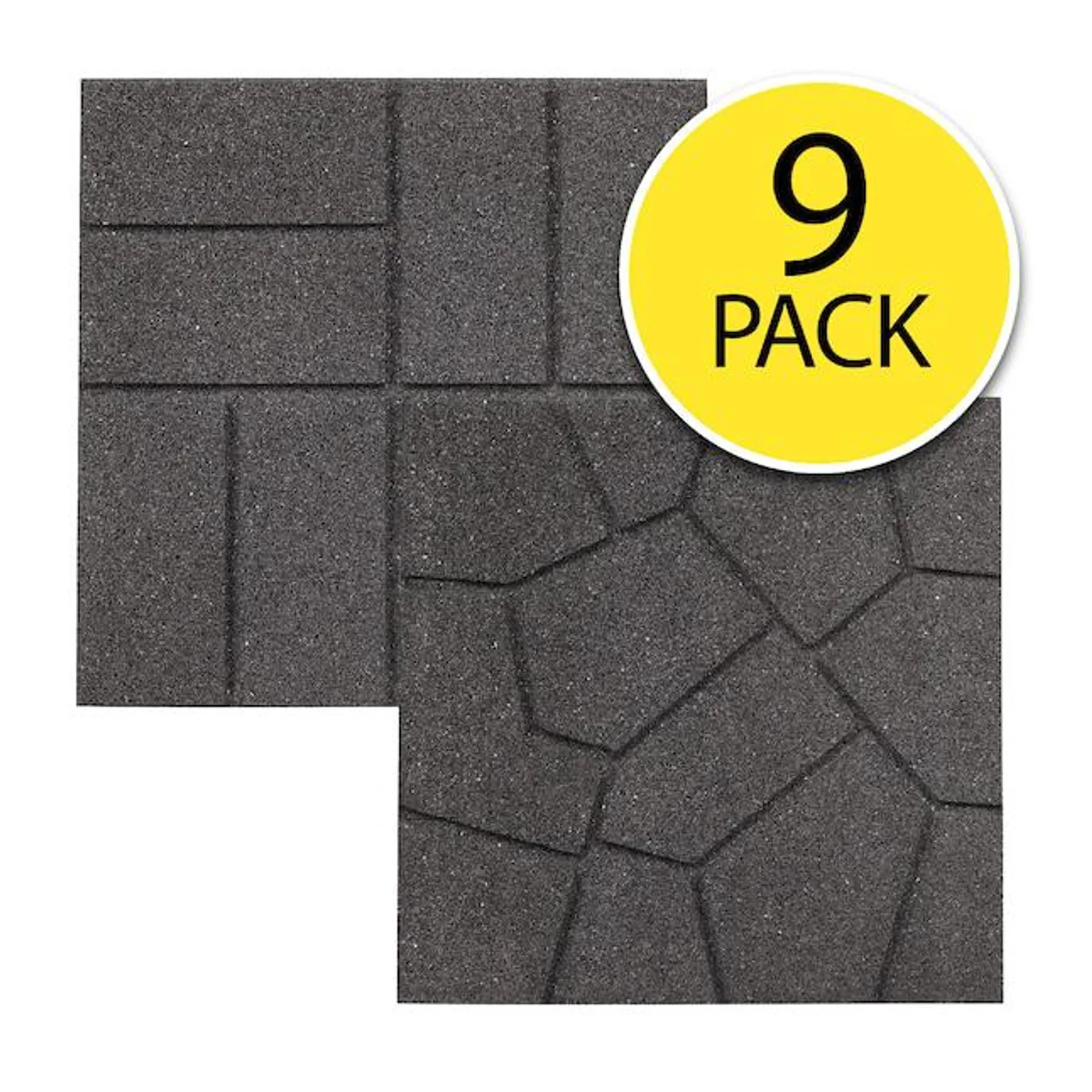 Rubberific 16-in L x 16-in W x 0.75-in H Square Gray Rubber Paver