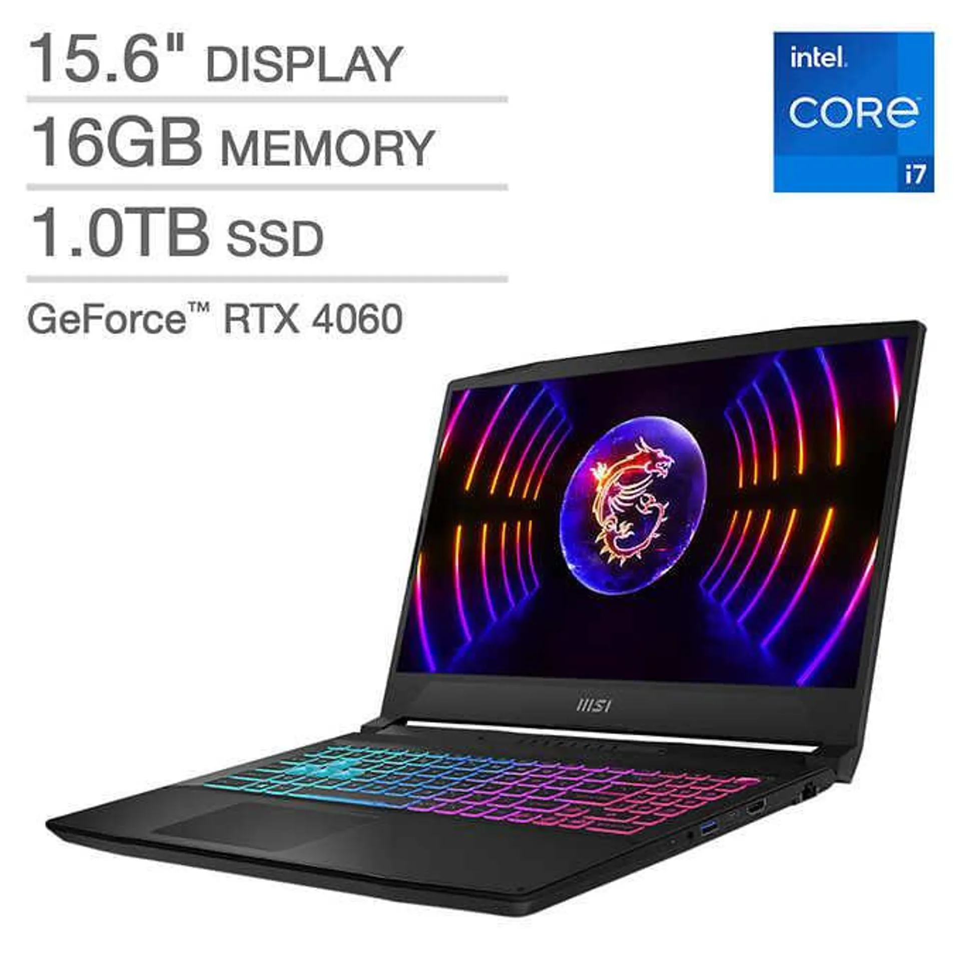 MSI Katana 15.6" Laptop - 12th Gen Intel Core i7-12650H - GeForce RTX 4060 - FHD (1920 x 1080) - 144Hz - Windows 11