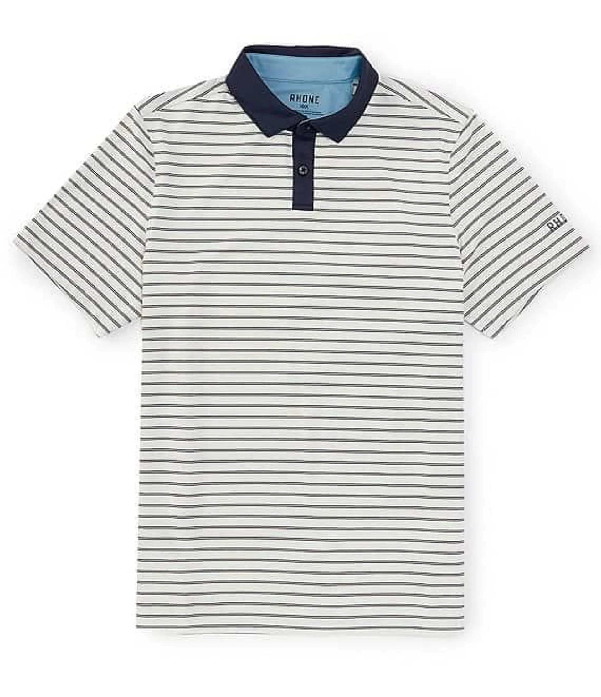 Performance Stretch Golf Sport Stripe Short Sleeve Polo Shirt